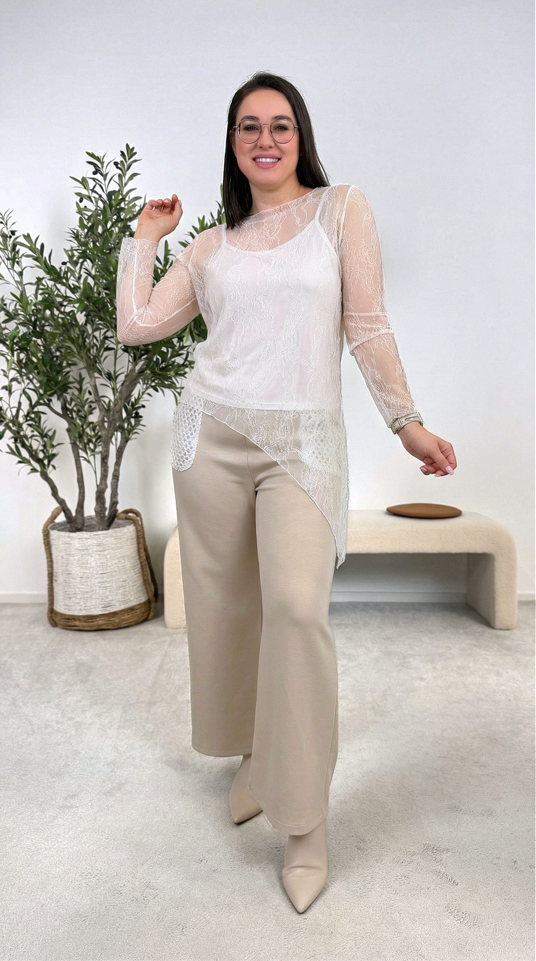 Spitzenshirt Lace Dream *Weiß*