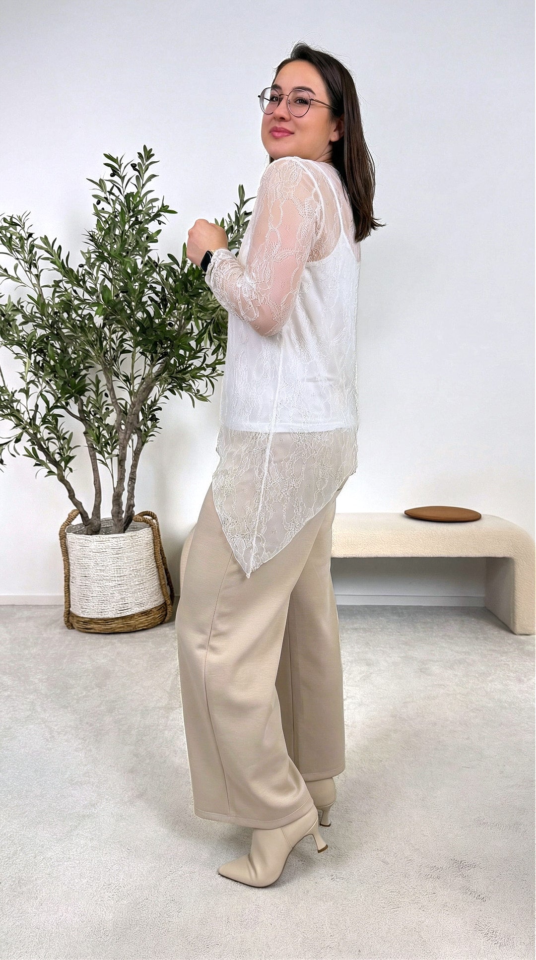 Spitzenshirt Lace Dream *Weiß*