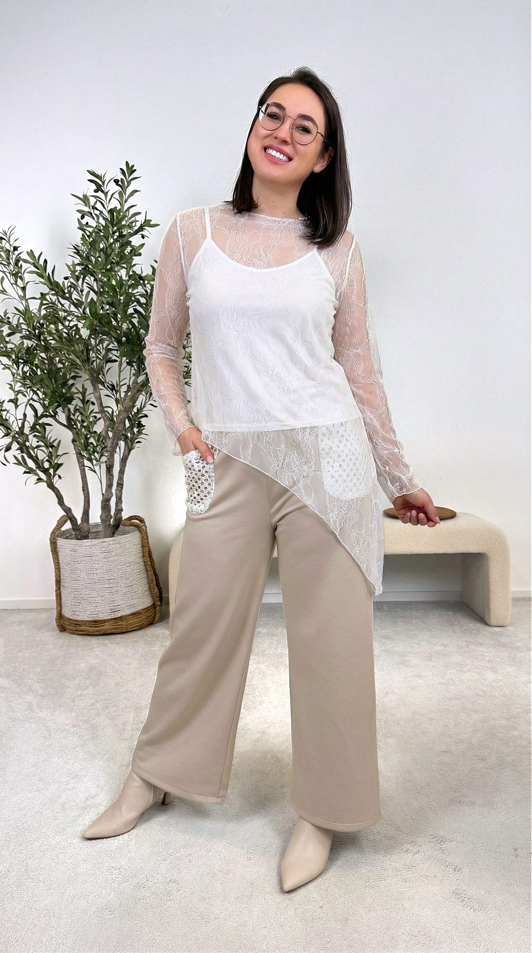 Spitzenshirt Lace Dream *Weiß*