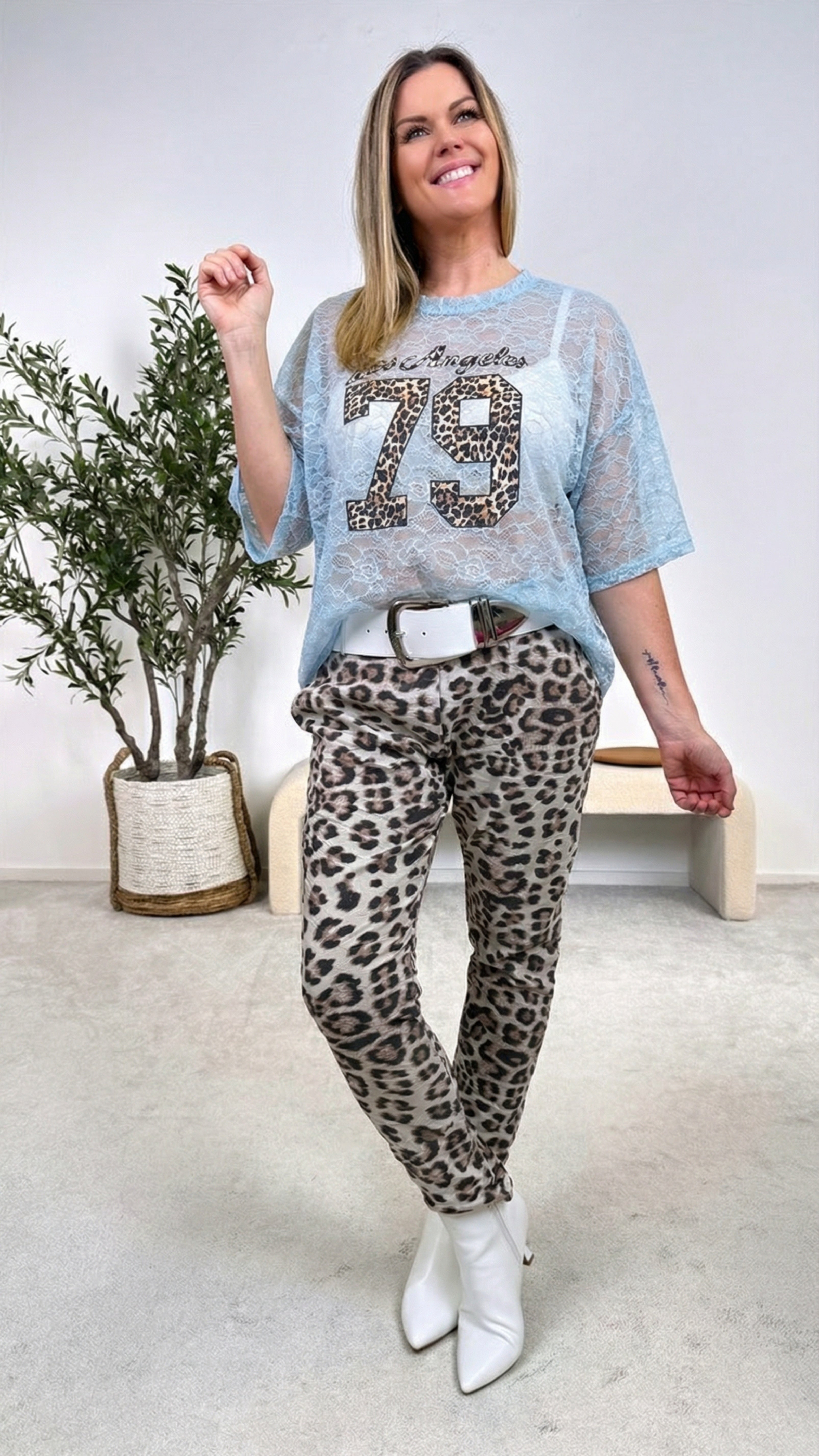 Spitzenshirt West Coast *Blau*