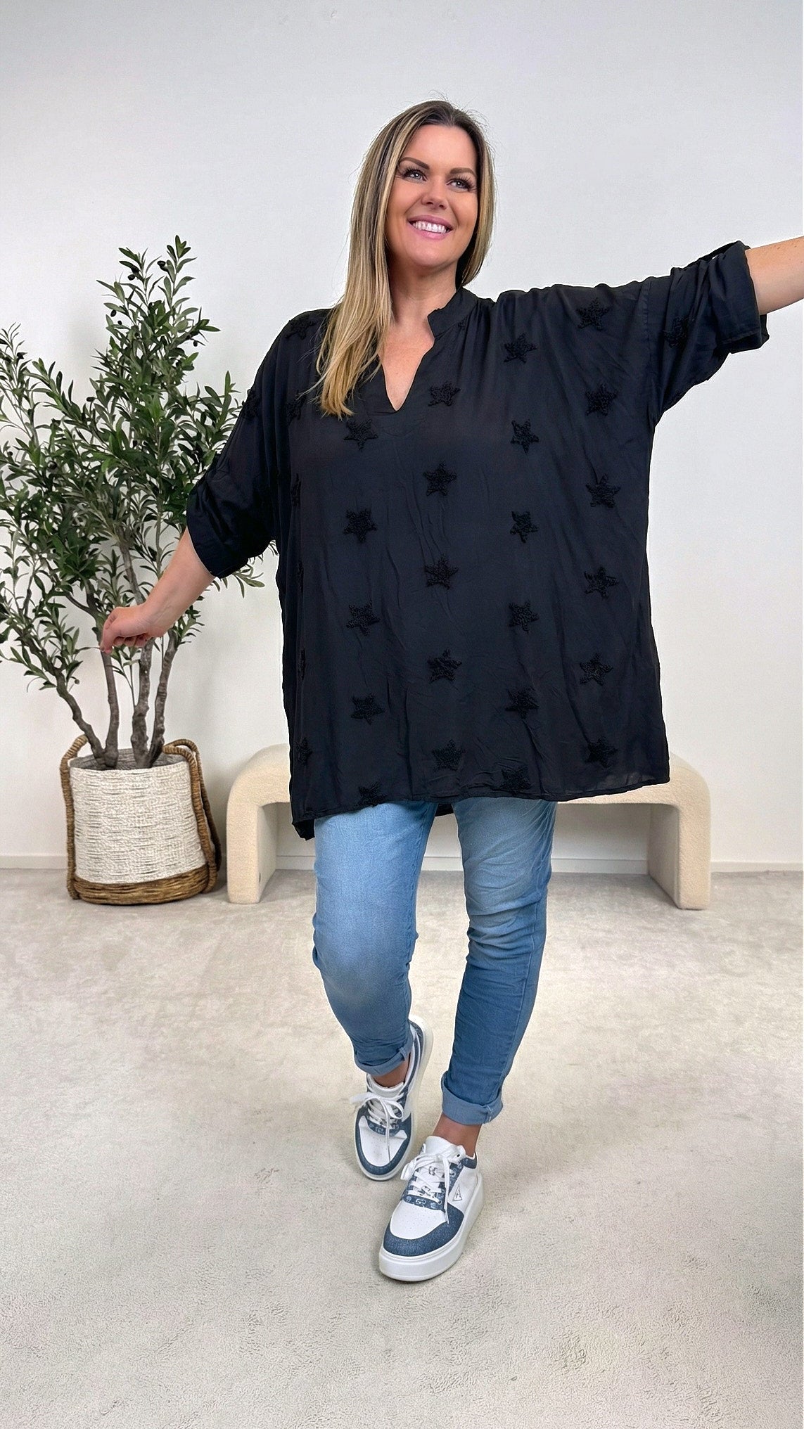 Blusenshirt Starlight Whisper *Schwarz*