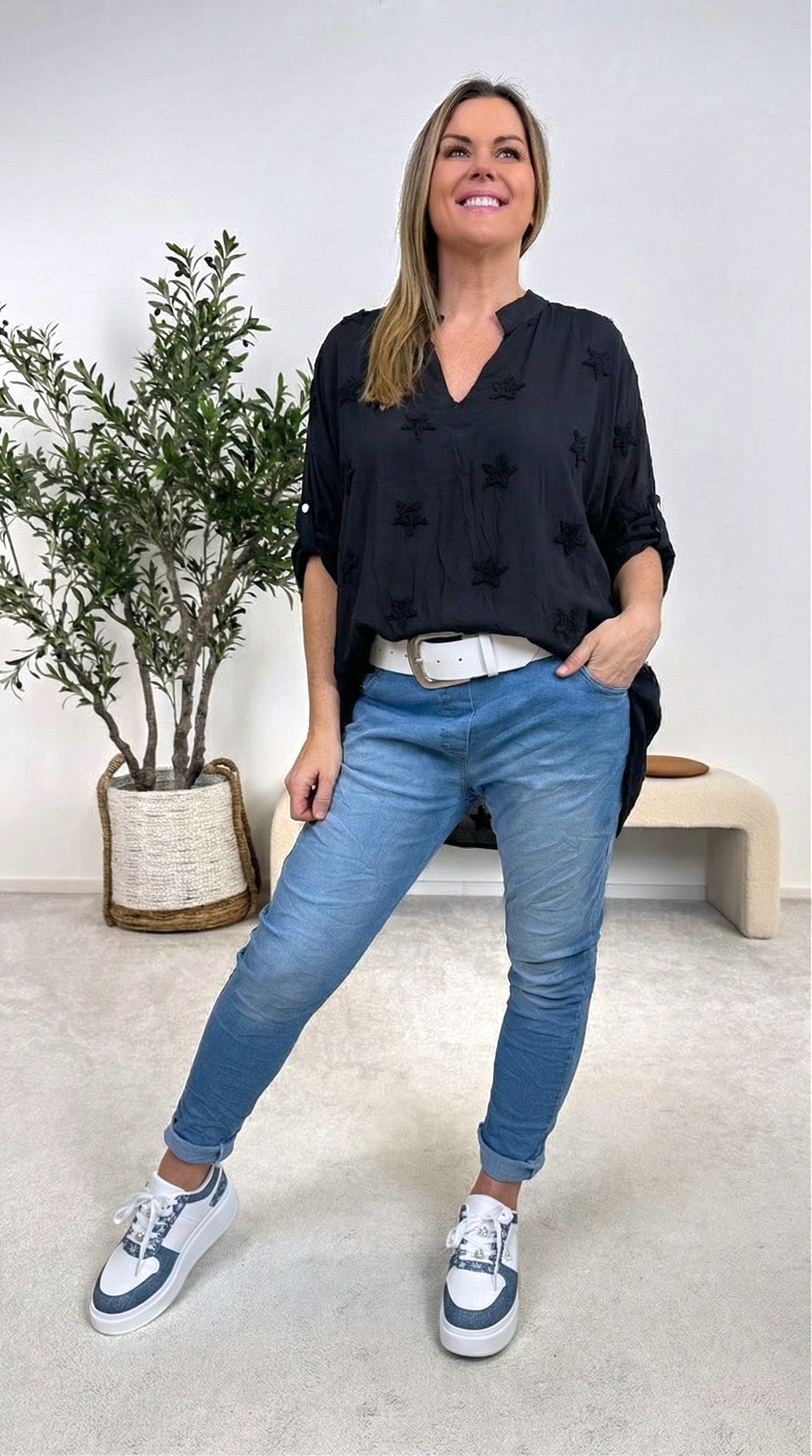 Blusenshirt Starlight Whisper *Schwarz*