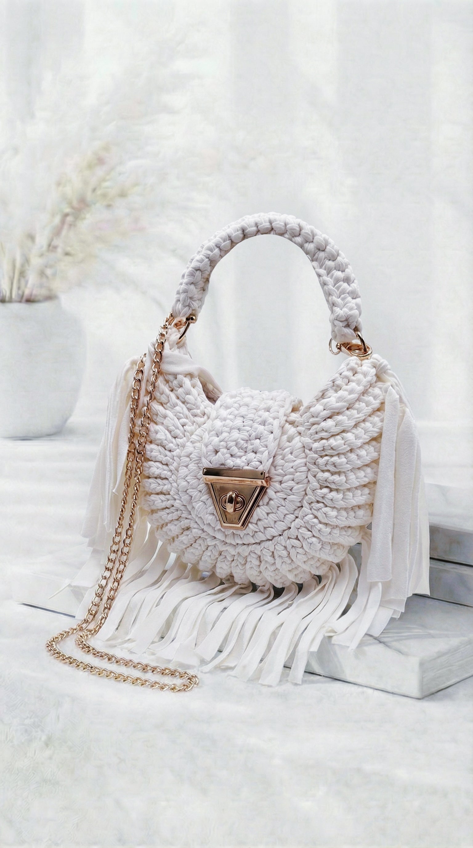 Kleine Tasche Elegant Boho *Weiß*