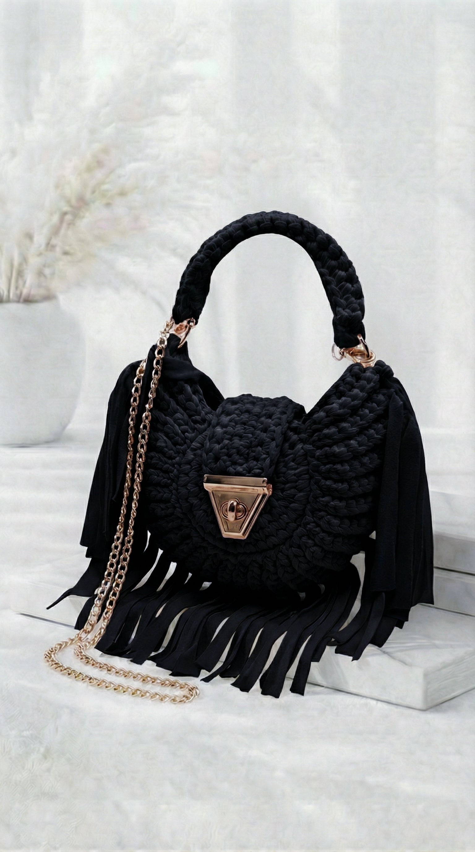 Kleine Tasche Elegant Boho *Schwarz*