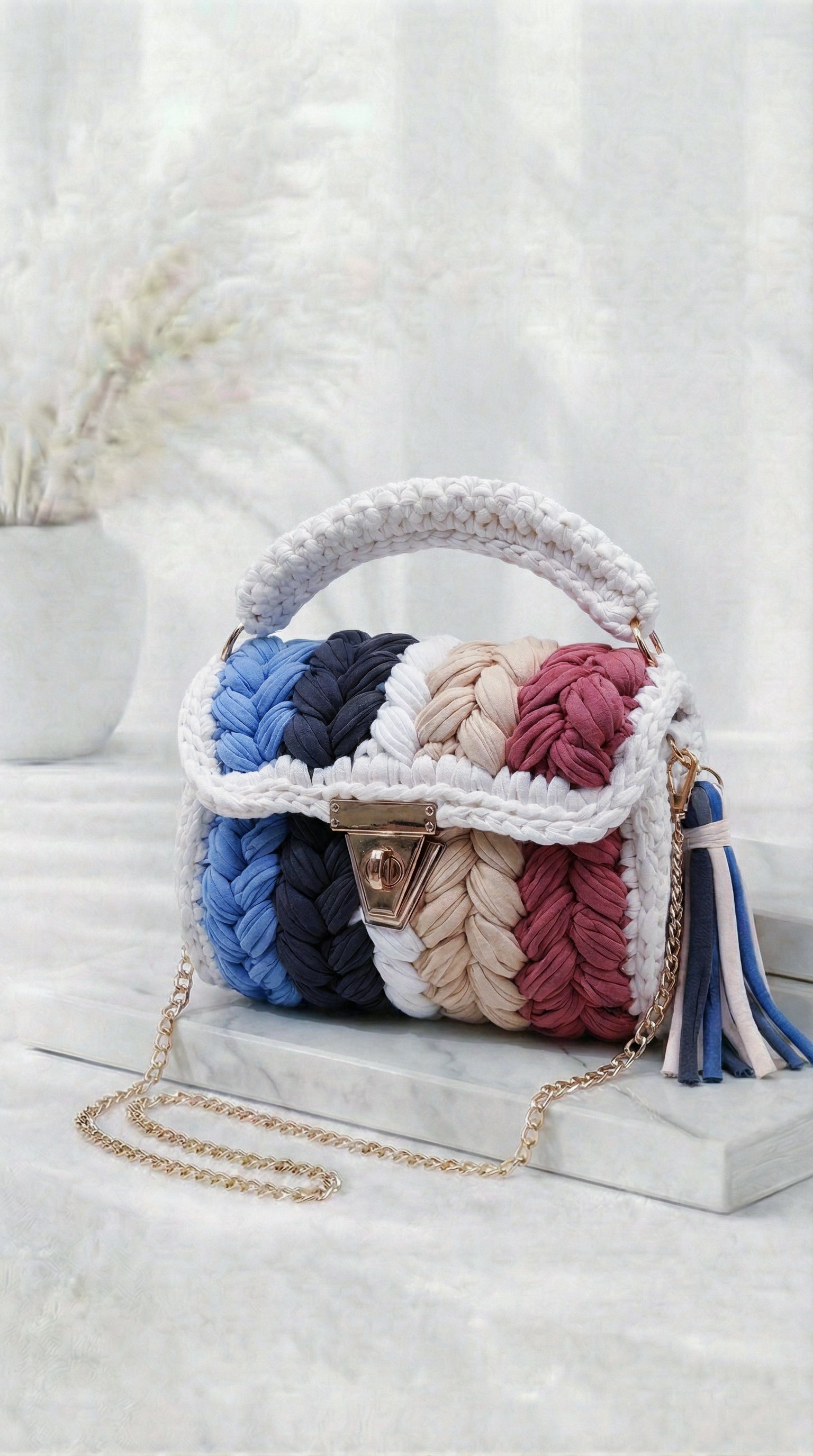 Kleine Handtasche La Diva *Weiß/Bunt*