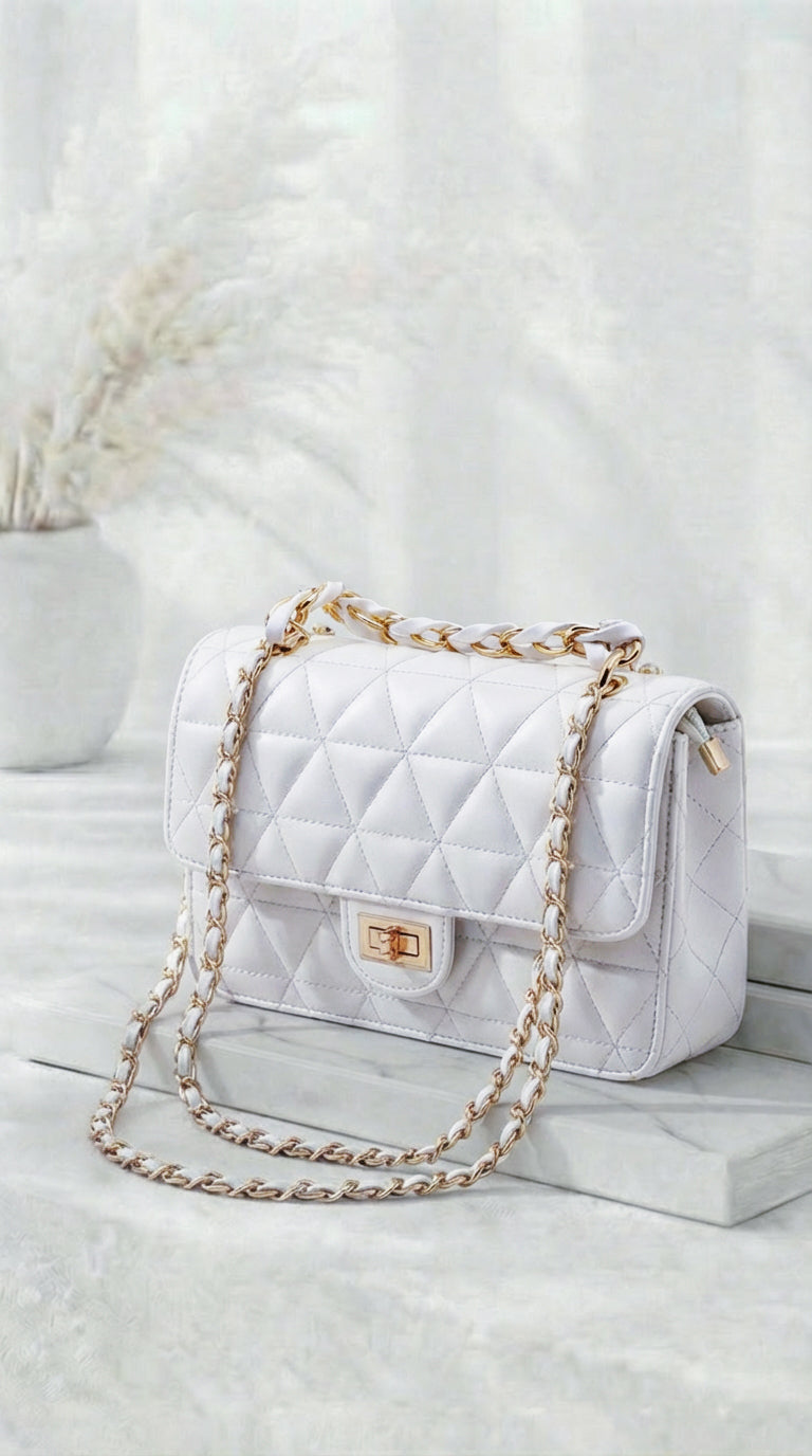 Kleine Tasche Elegant Quilted *Weiß*