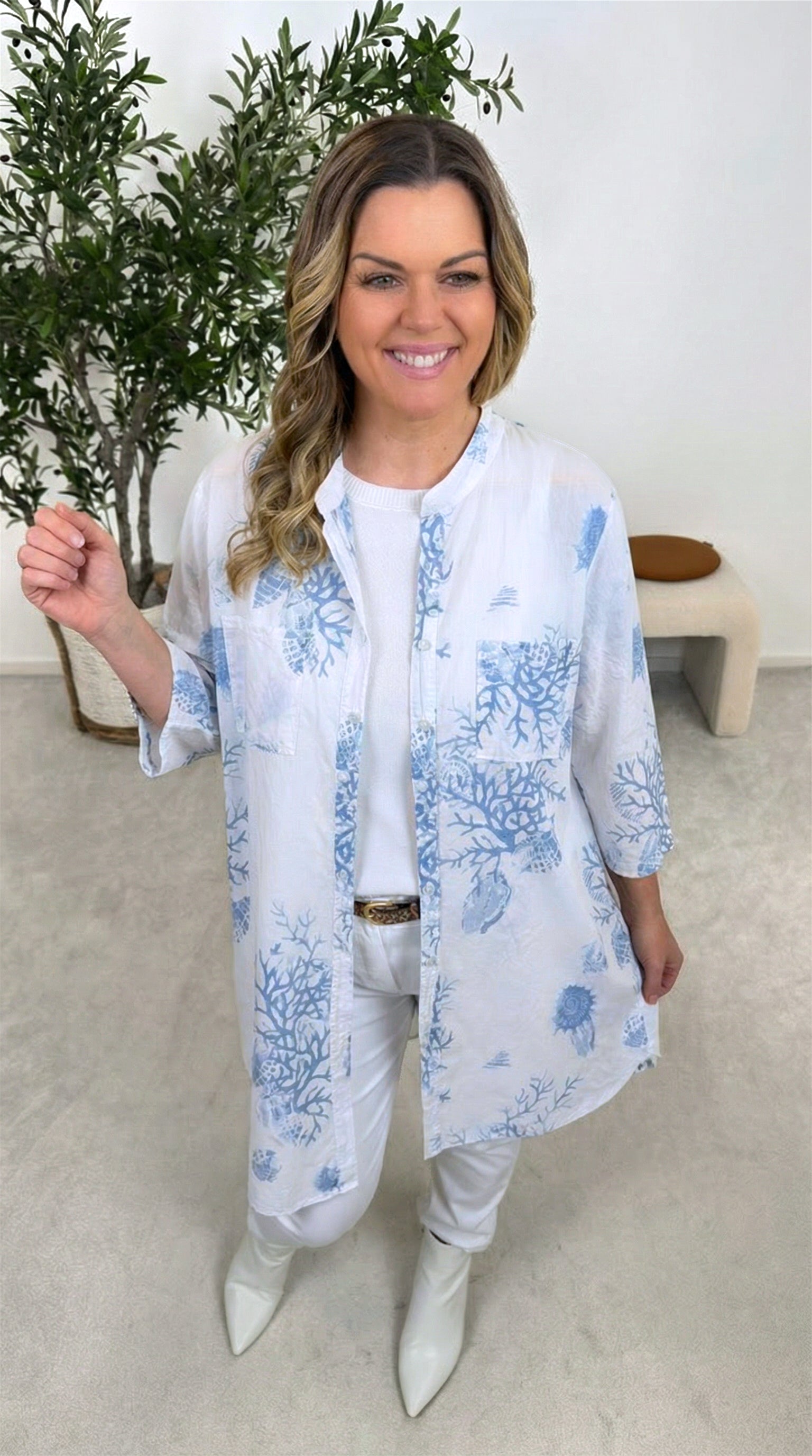 Bluse Soft Pattern *Hellblau*