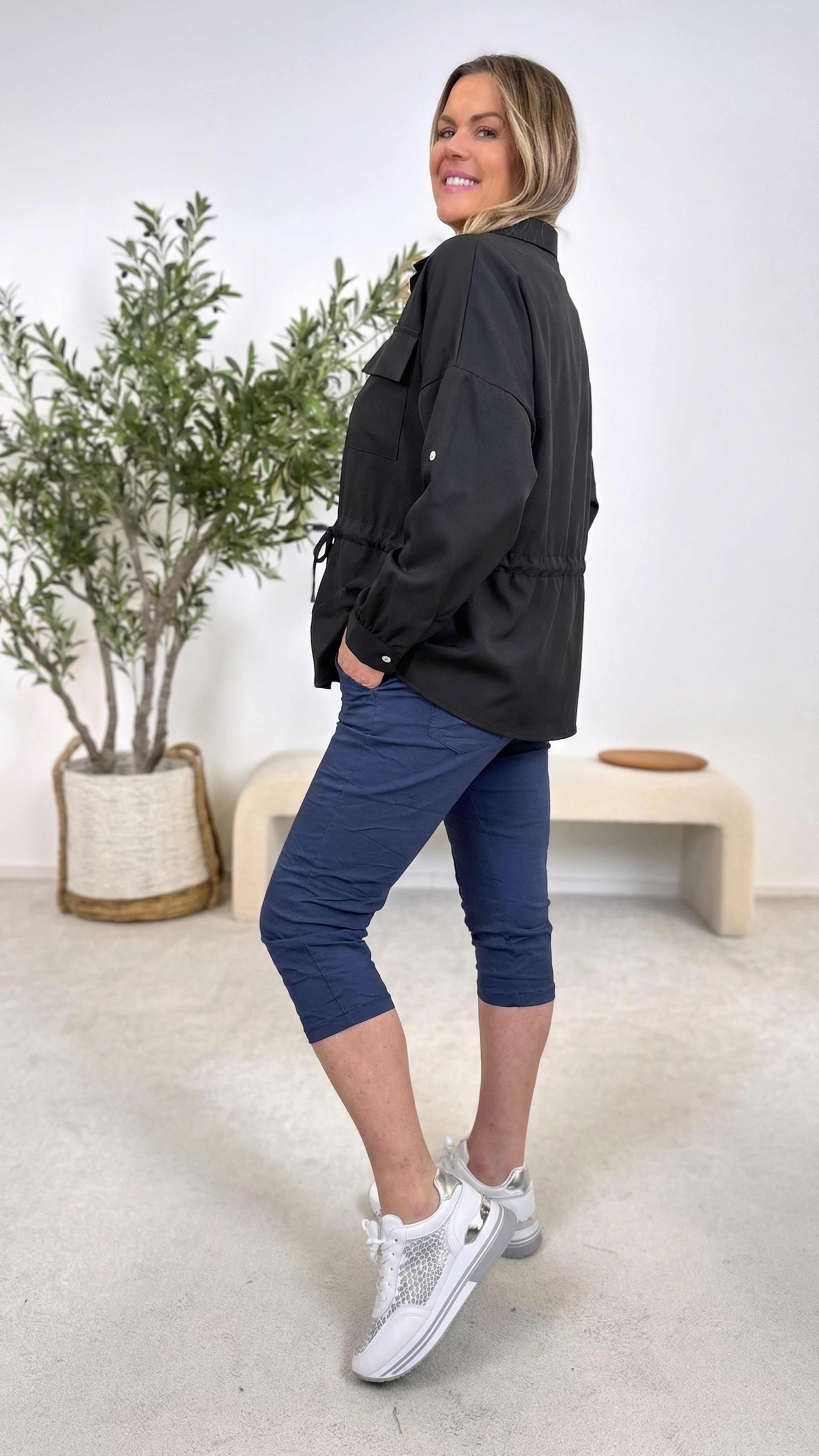 Blusen-Jacke Soft Laguna *Schwarz*