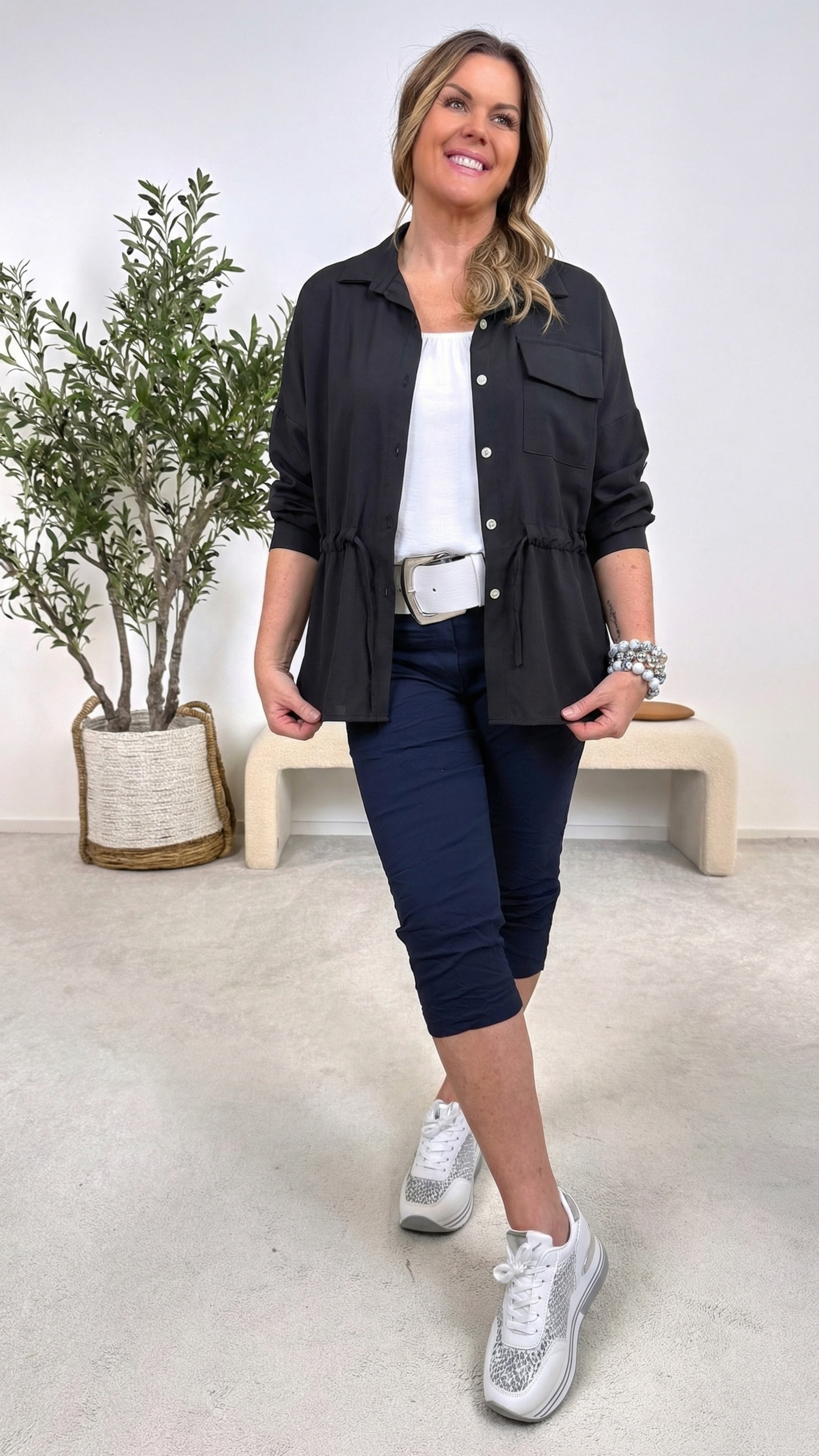 Blusen-Jacke Soft Laguna *Schwarz*