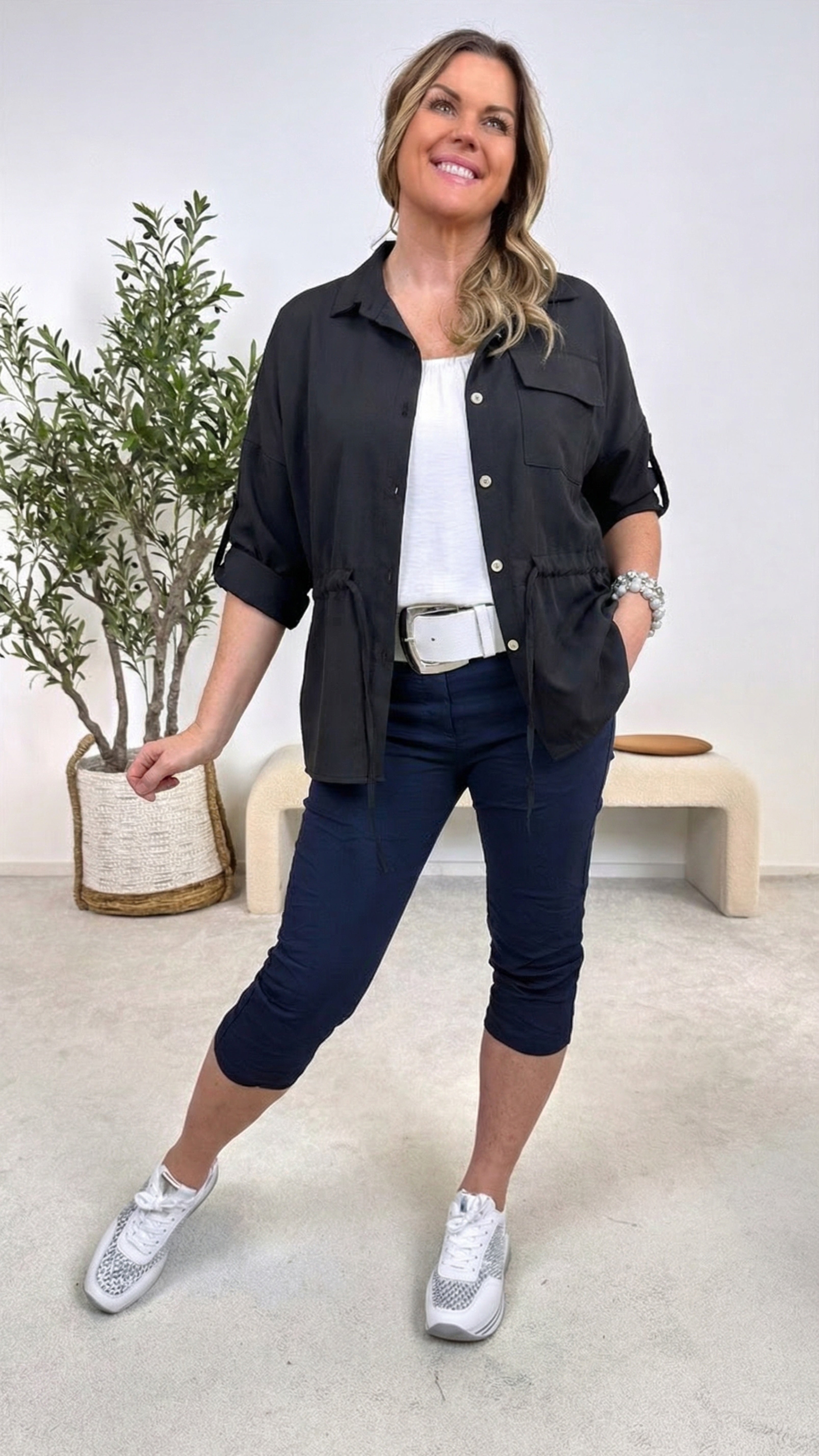 Blusen-Jacke Soft Laguna *Schwarz*