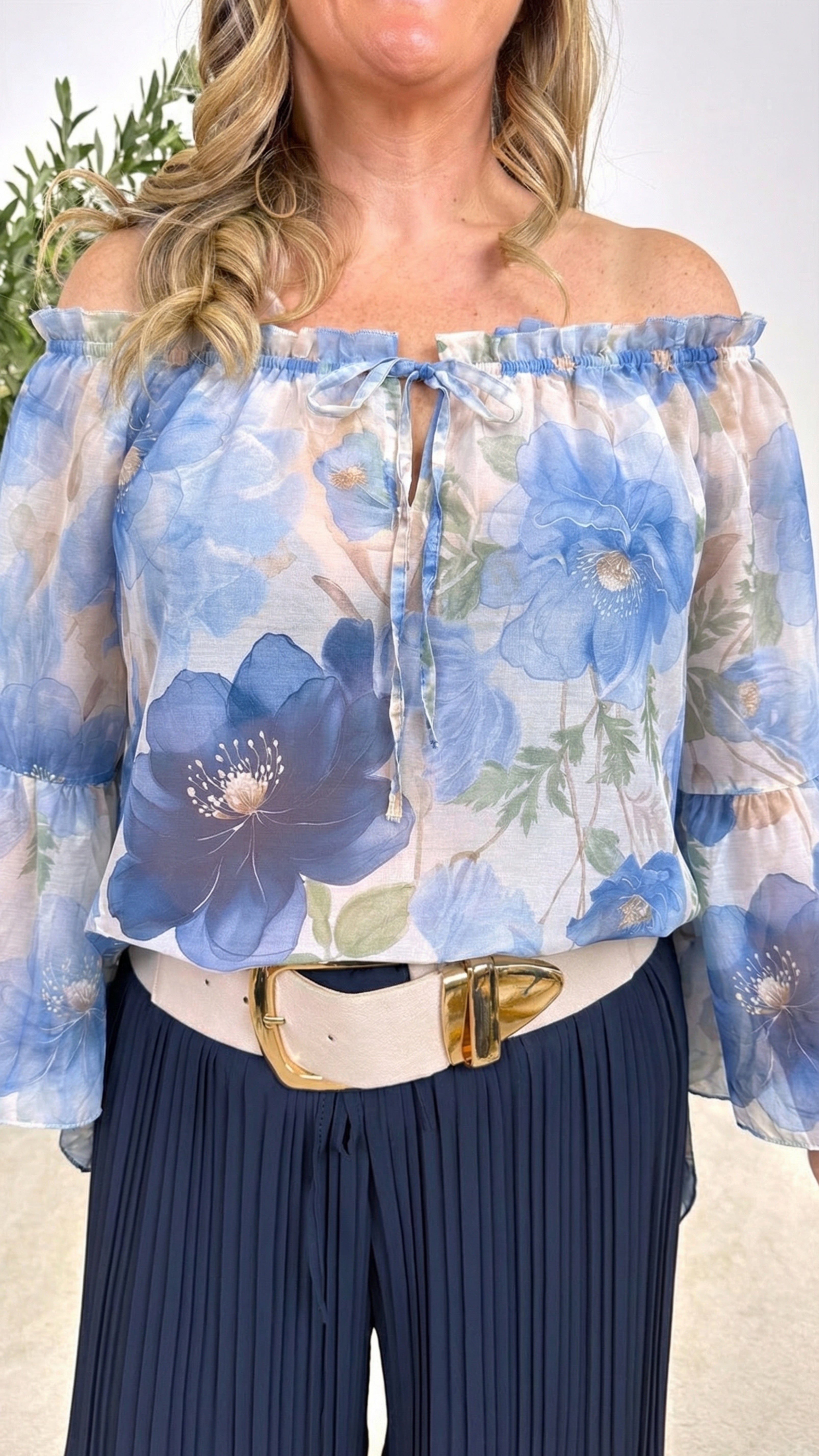 Bluse Romantic Bloom *Hellblau*