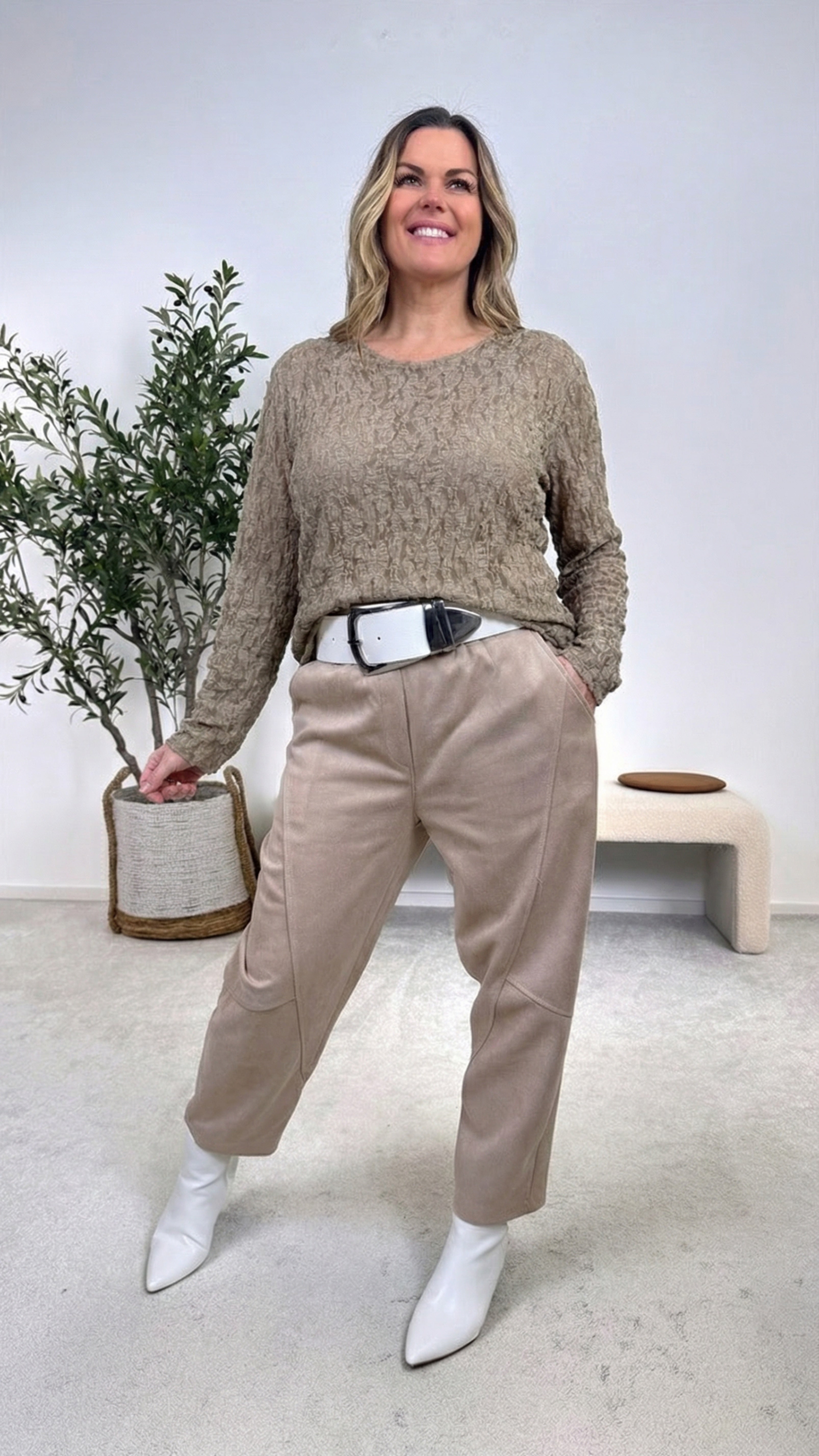 Spitzenshirt Glamour Muse *Taupe*