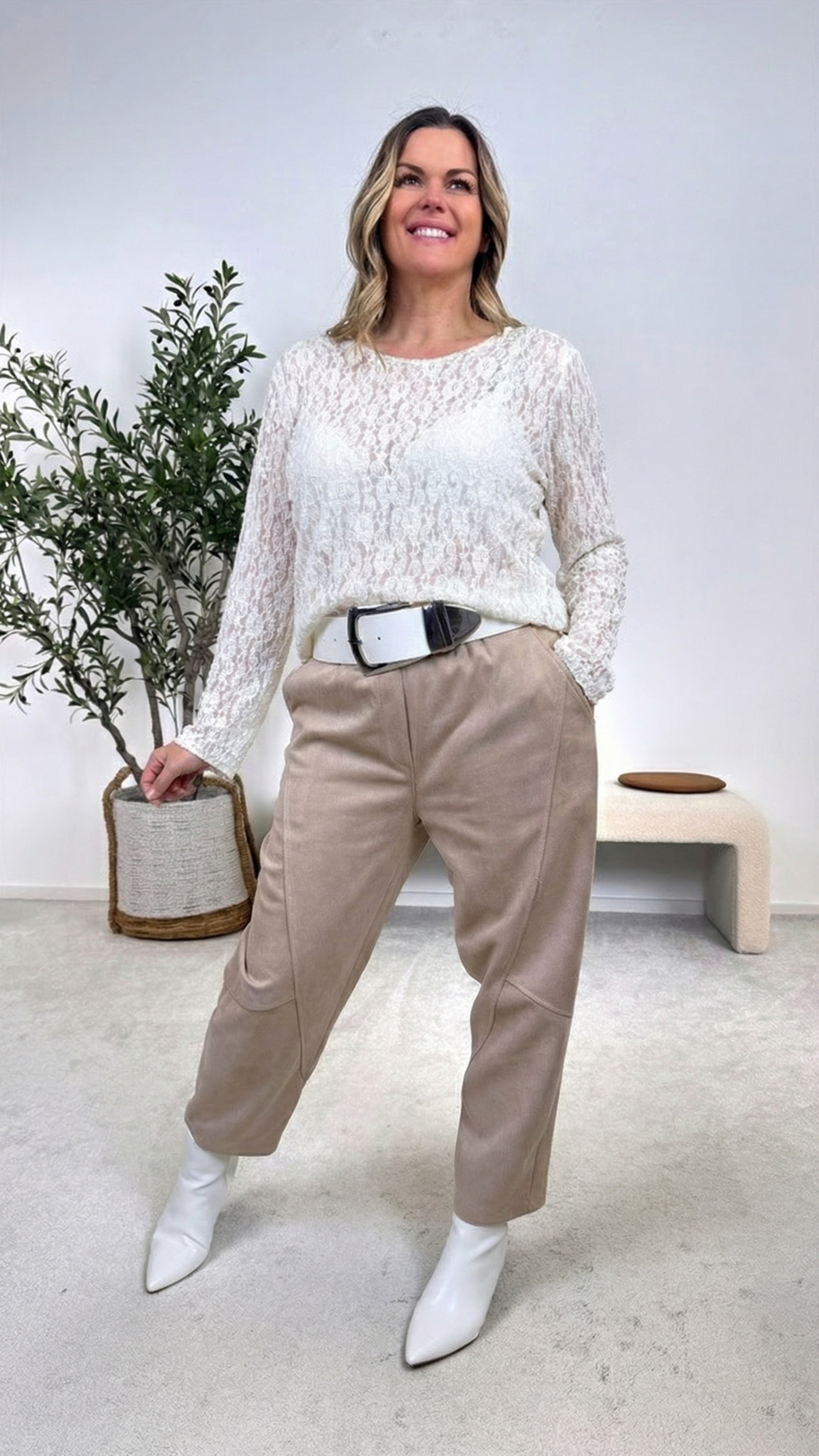 Spitzenshirt Glamour Muse *Creme*