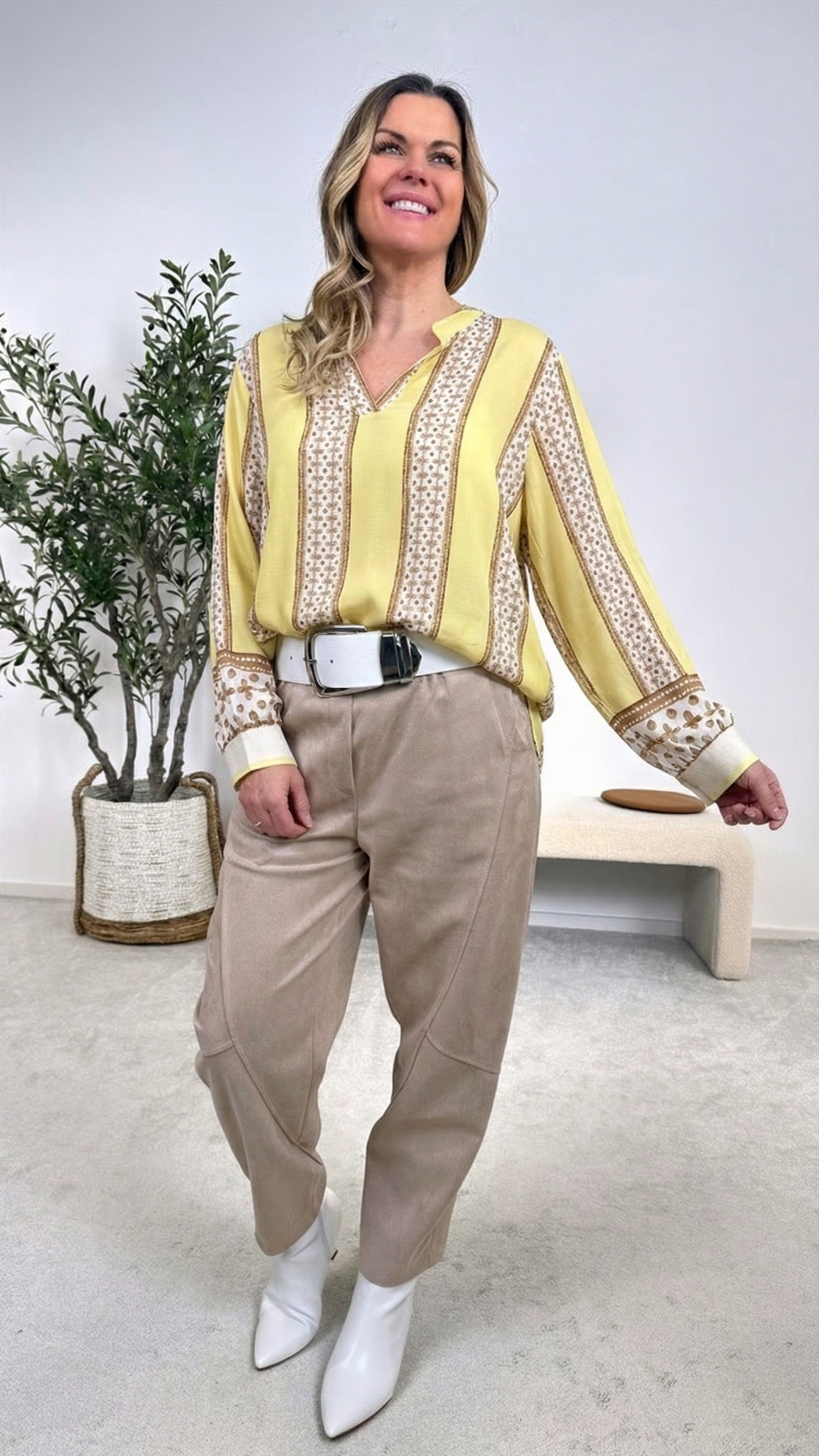 Blusenshirt Modern Orient *Gelb*