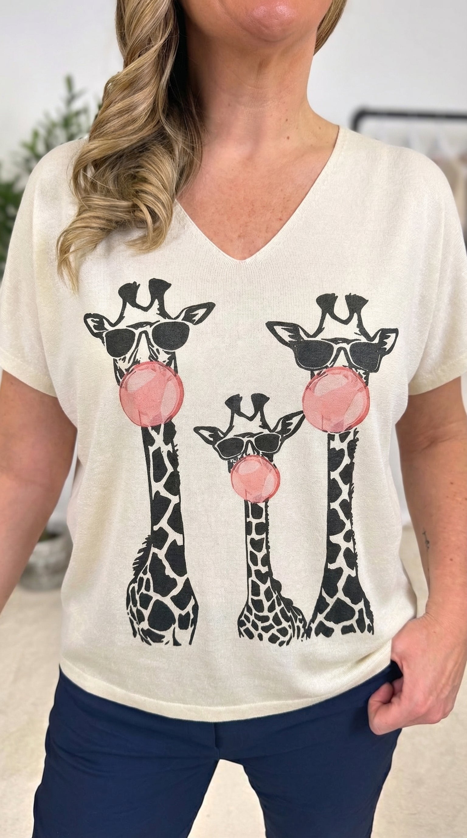 Dünnes Strickshirt Funny Jungle