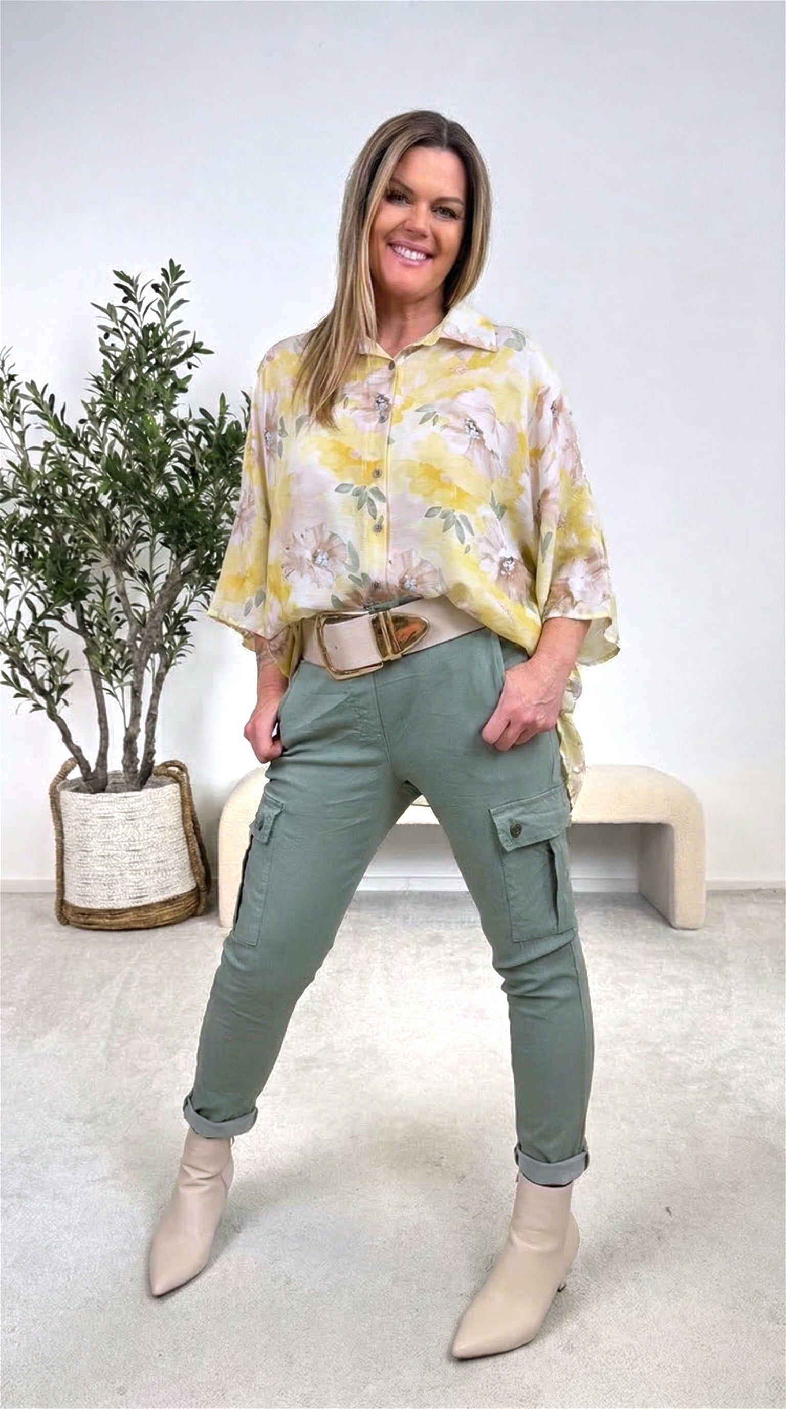 Long-Bluse Secret Botanic *Gelb*