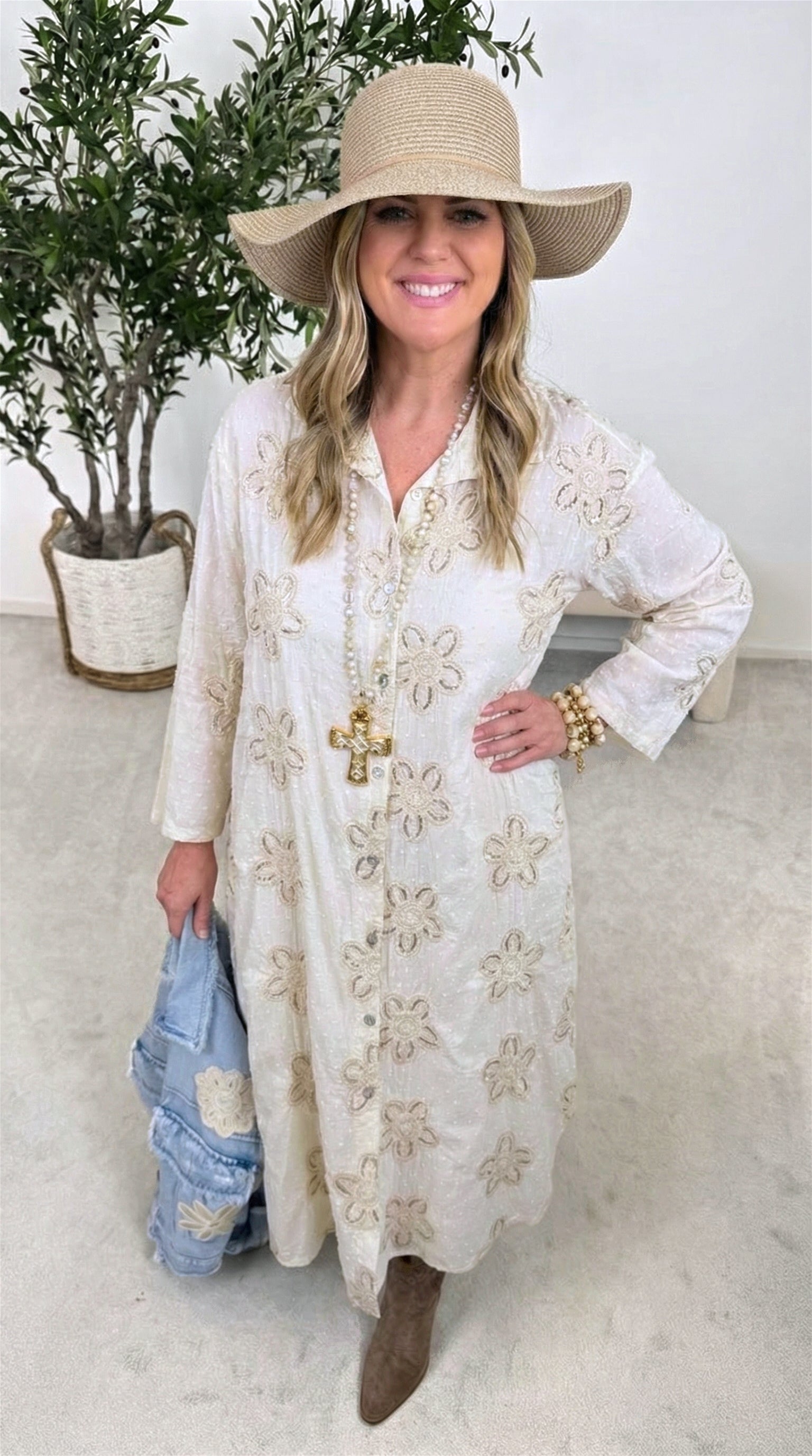 Blusenkleid Magic Blossom *Creme*