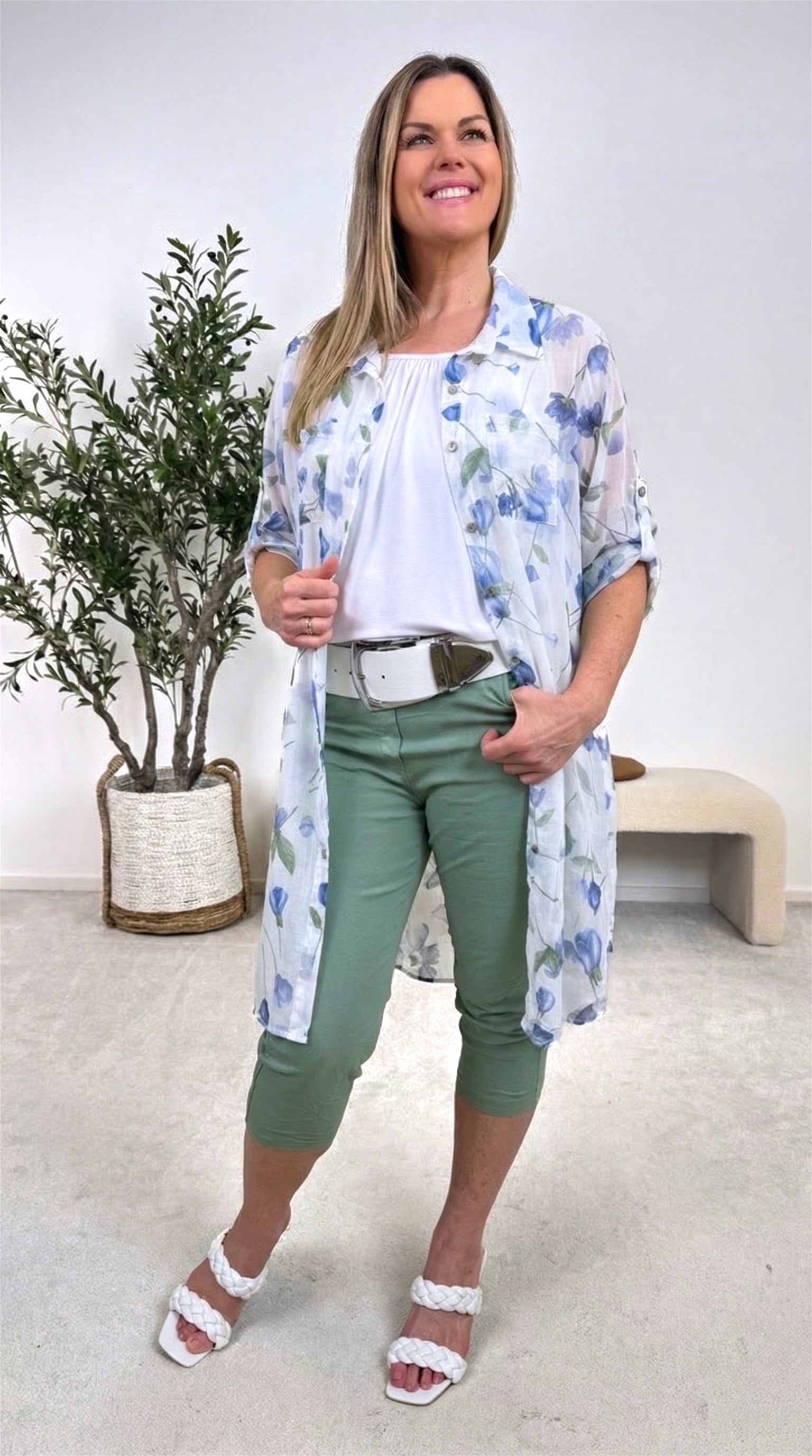 Long-Bluse Forest Harmony *Blau*