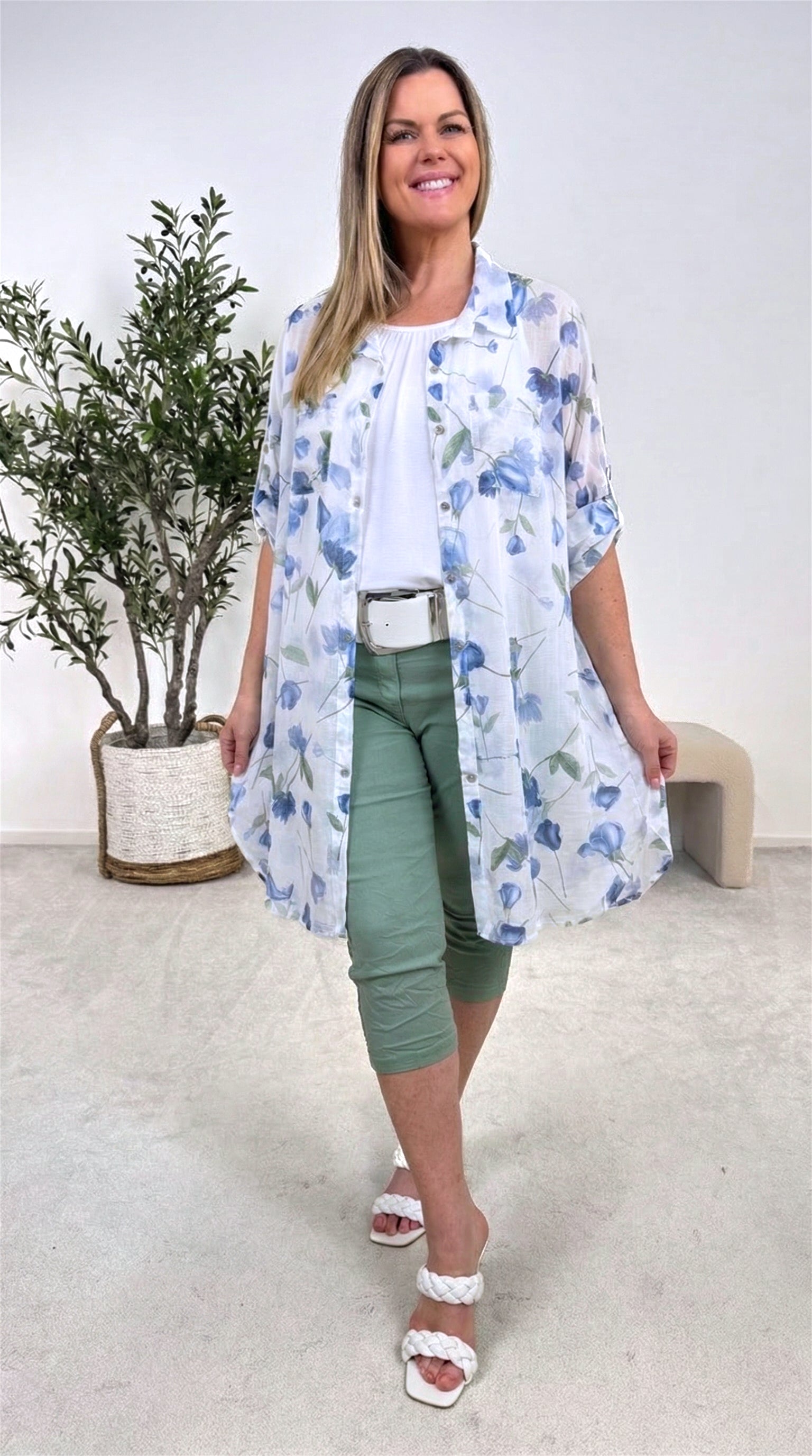 Long-Bluse Forest Harmony *Blau*