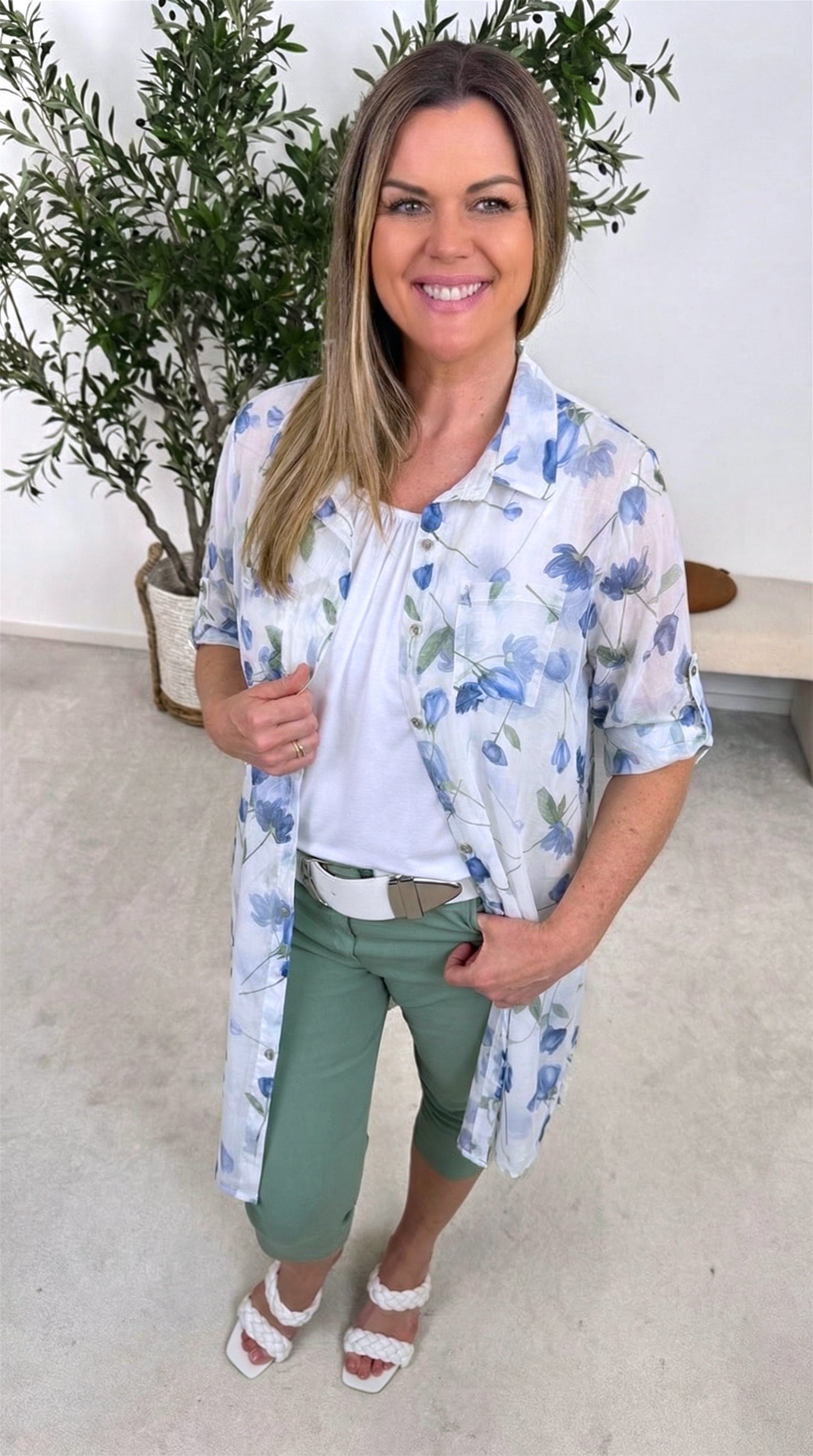 Long-Bluse Forest Harmony *Blau*