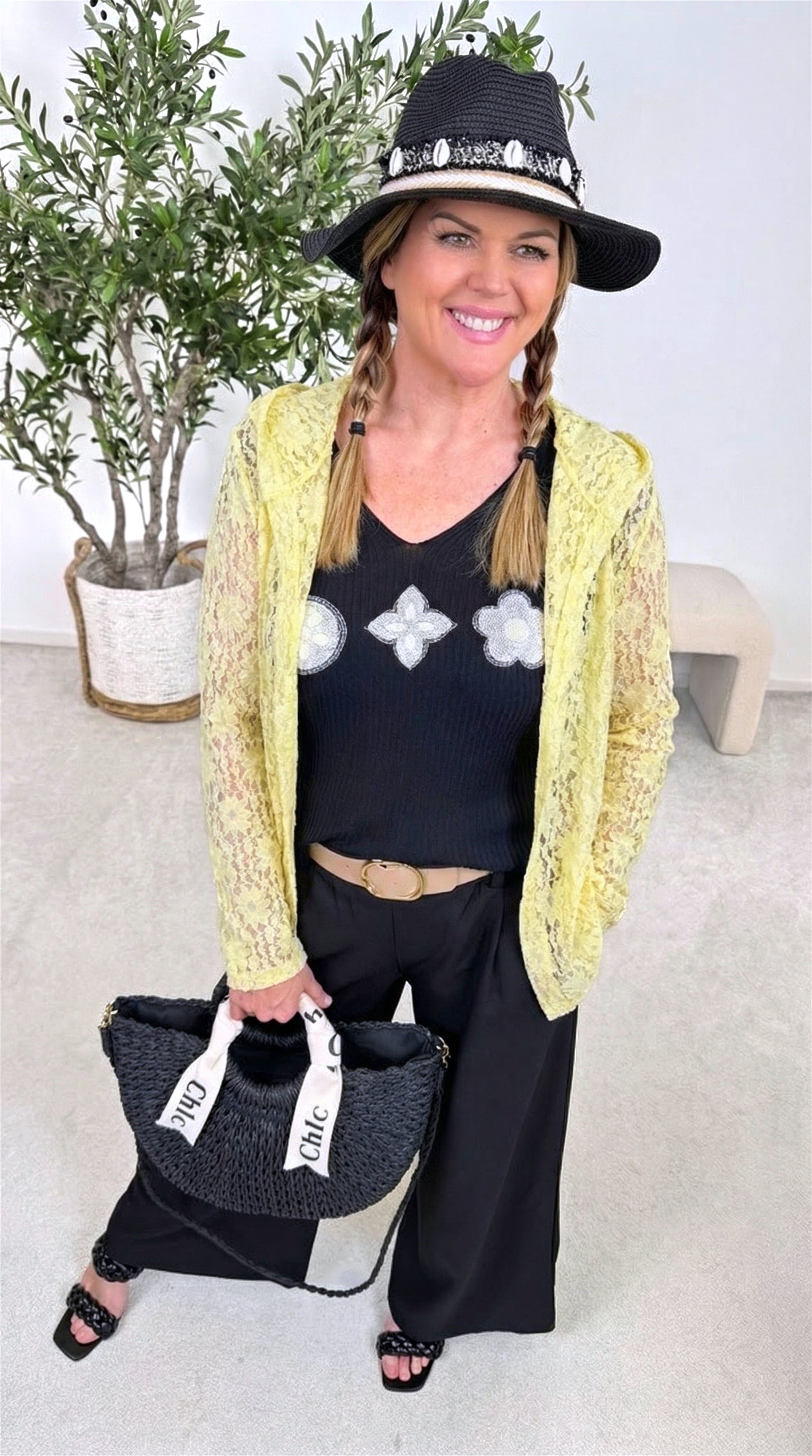 Spitzen-Cardigan Mystic Lace *Gelb*