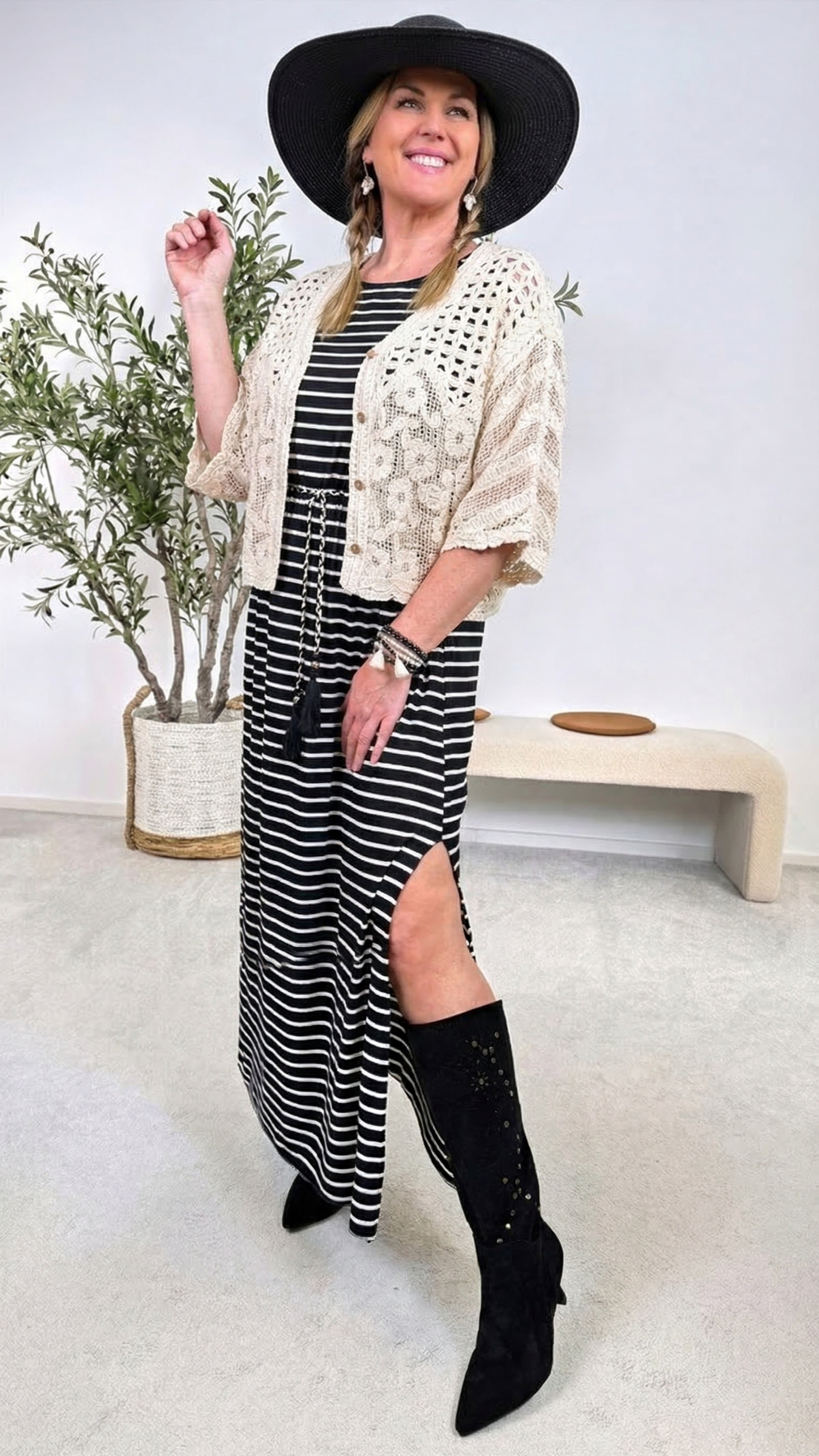 Häkel-Cardigan Nomad Chic *Beige*