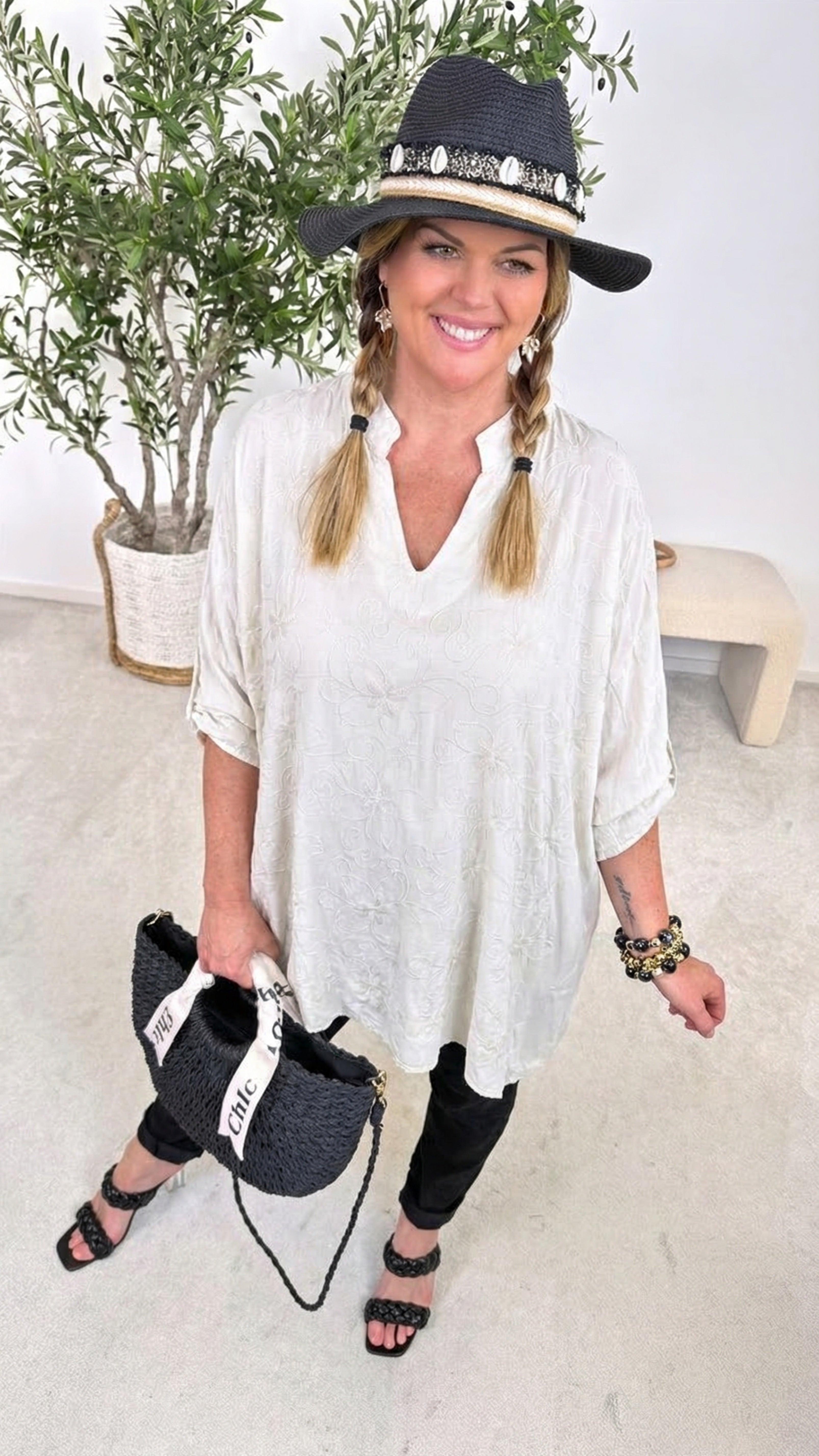 Long-Bluse Spring Breeze *Beige*