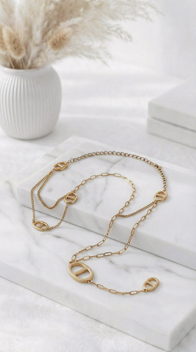 Lange Halskette Icon Layers *Gold*