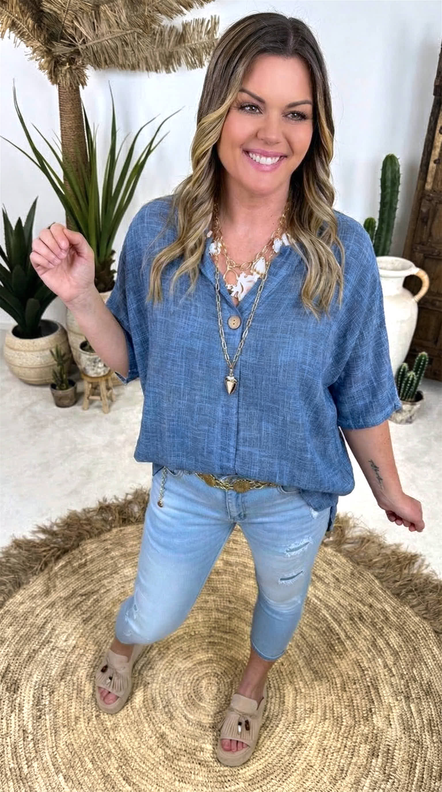 Bluse Wild Serenity *Dunkelblau*