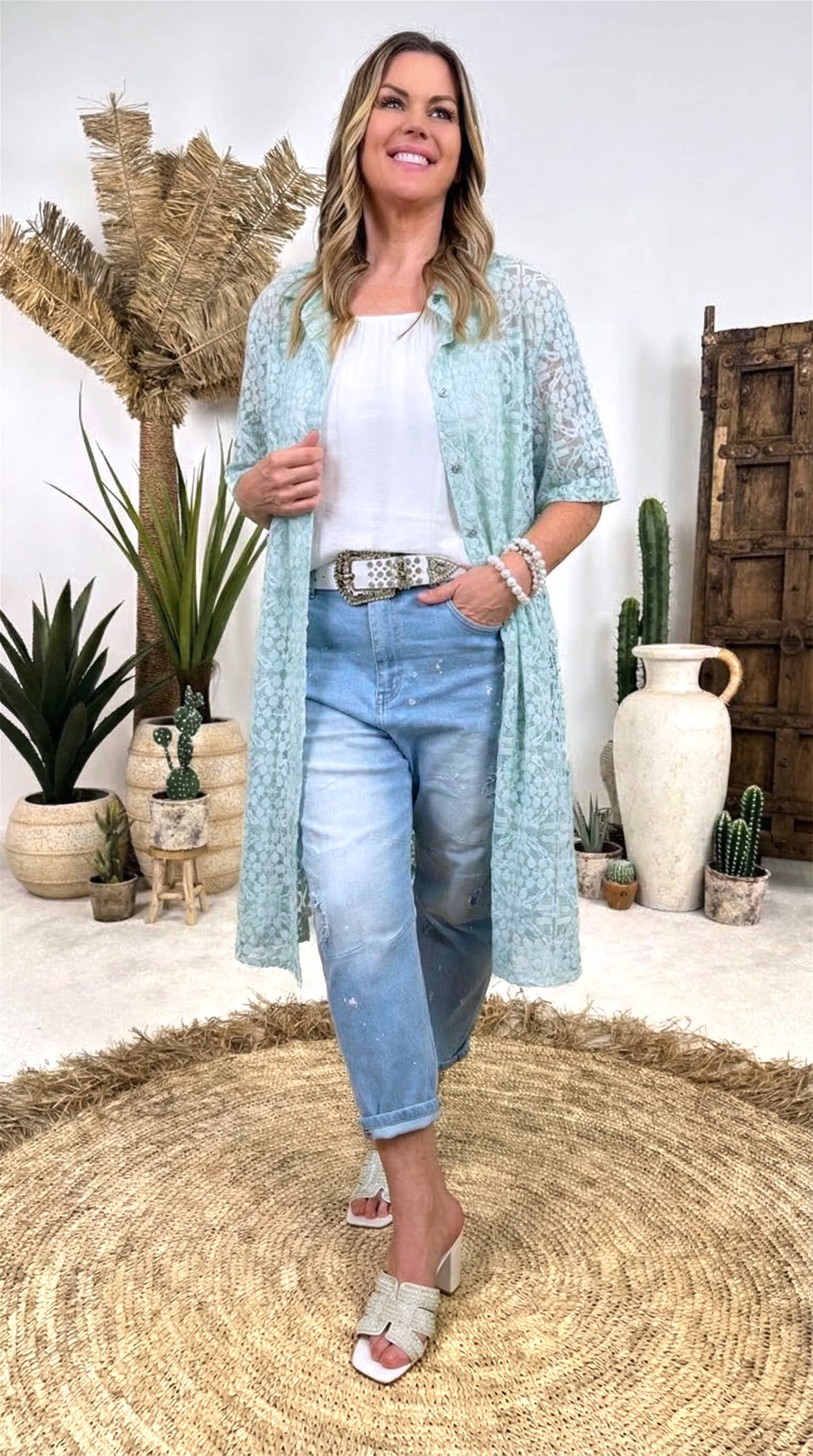 Spitzenbluse Paris Lace (kurz) *Mint*