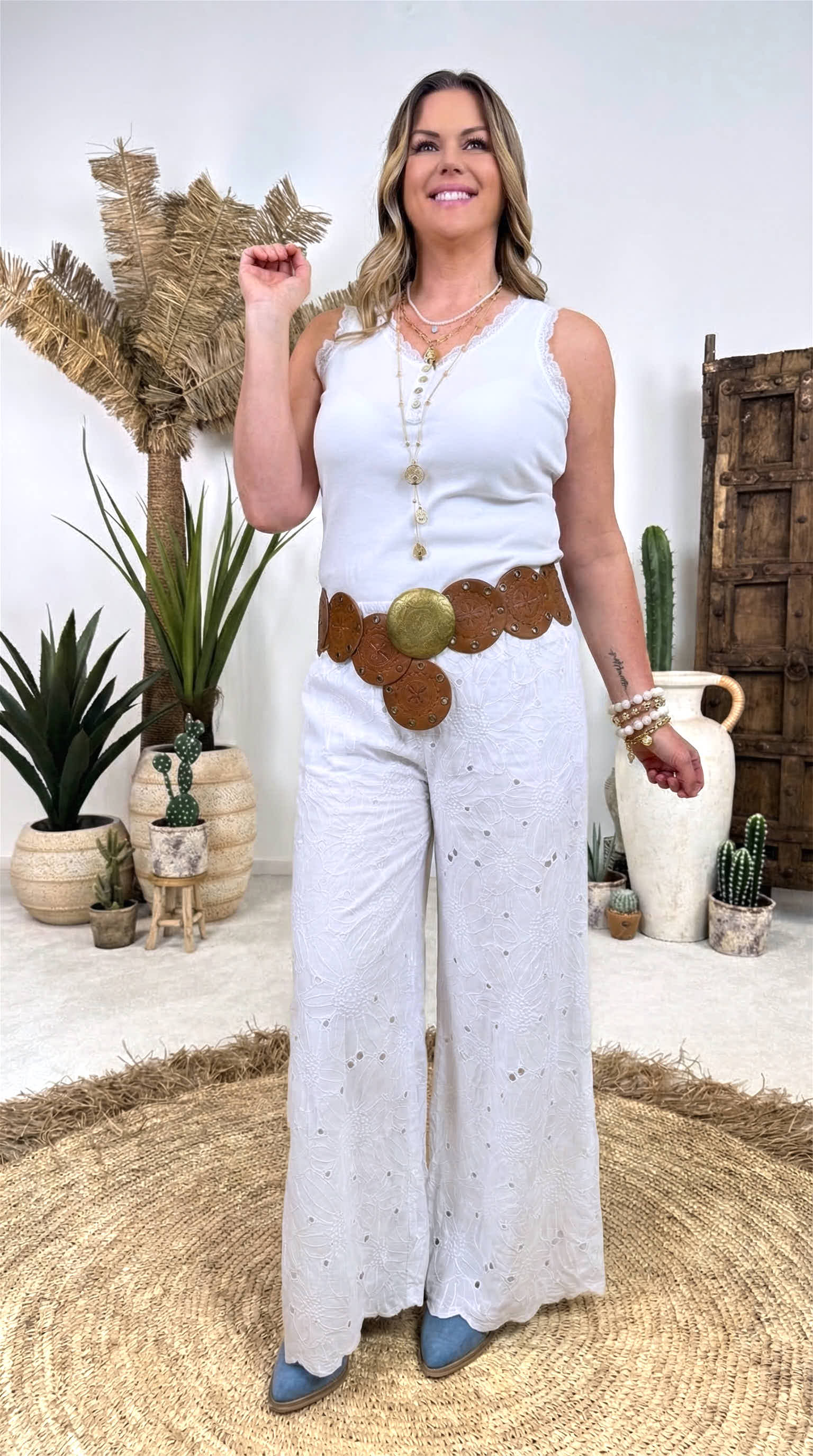 Weite Hose Indigo Blossom *Weiß*