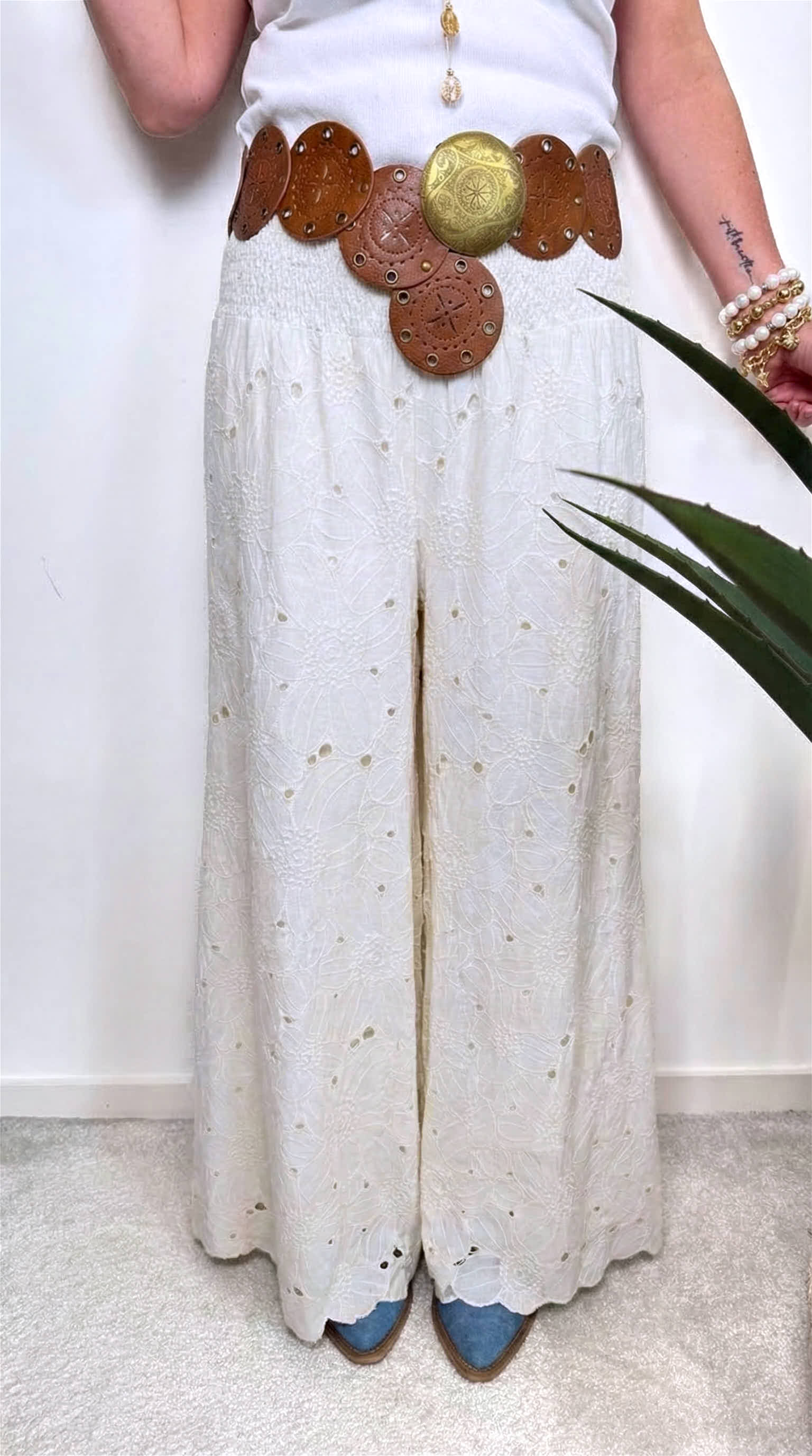 Weite Hose Indigo Blossom *Creme*