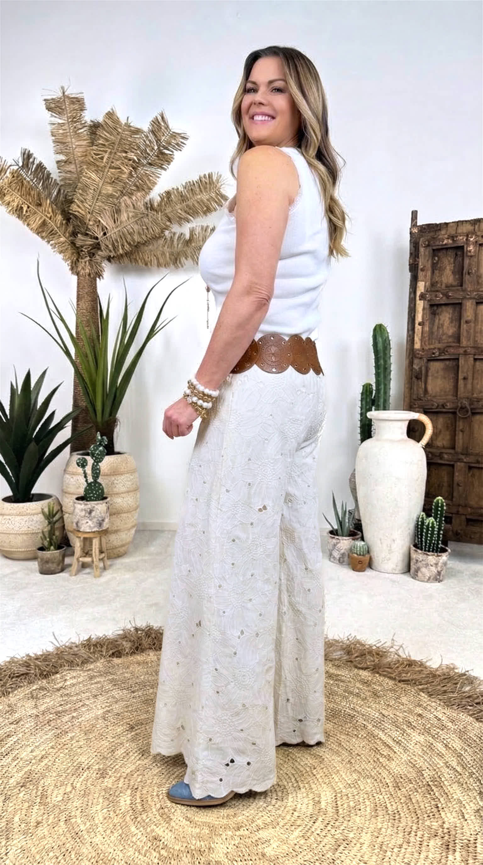 Weite Hose Indigo Blossom *Creme*