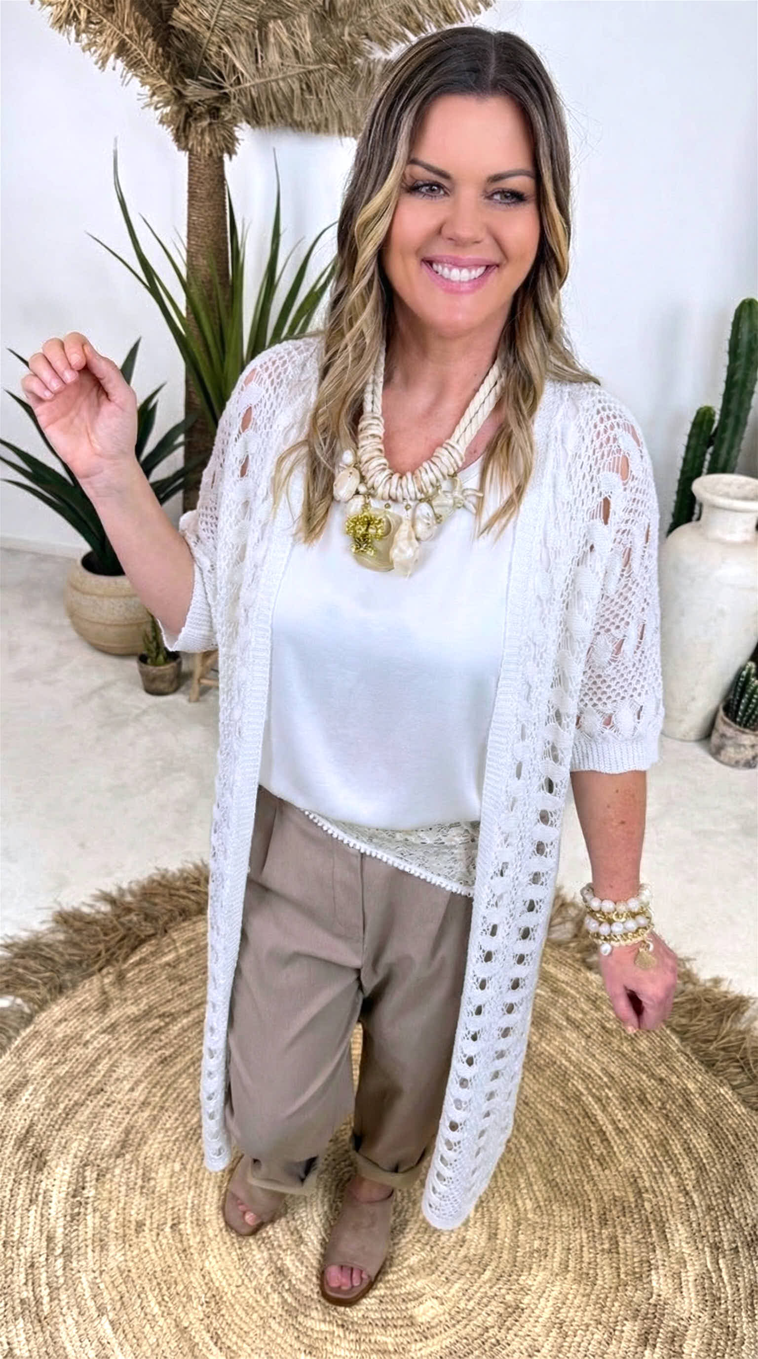 Strickjacke Sandy Spirit *Weiß*