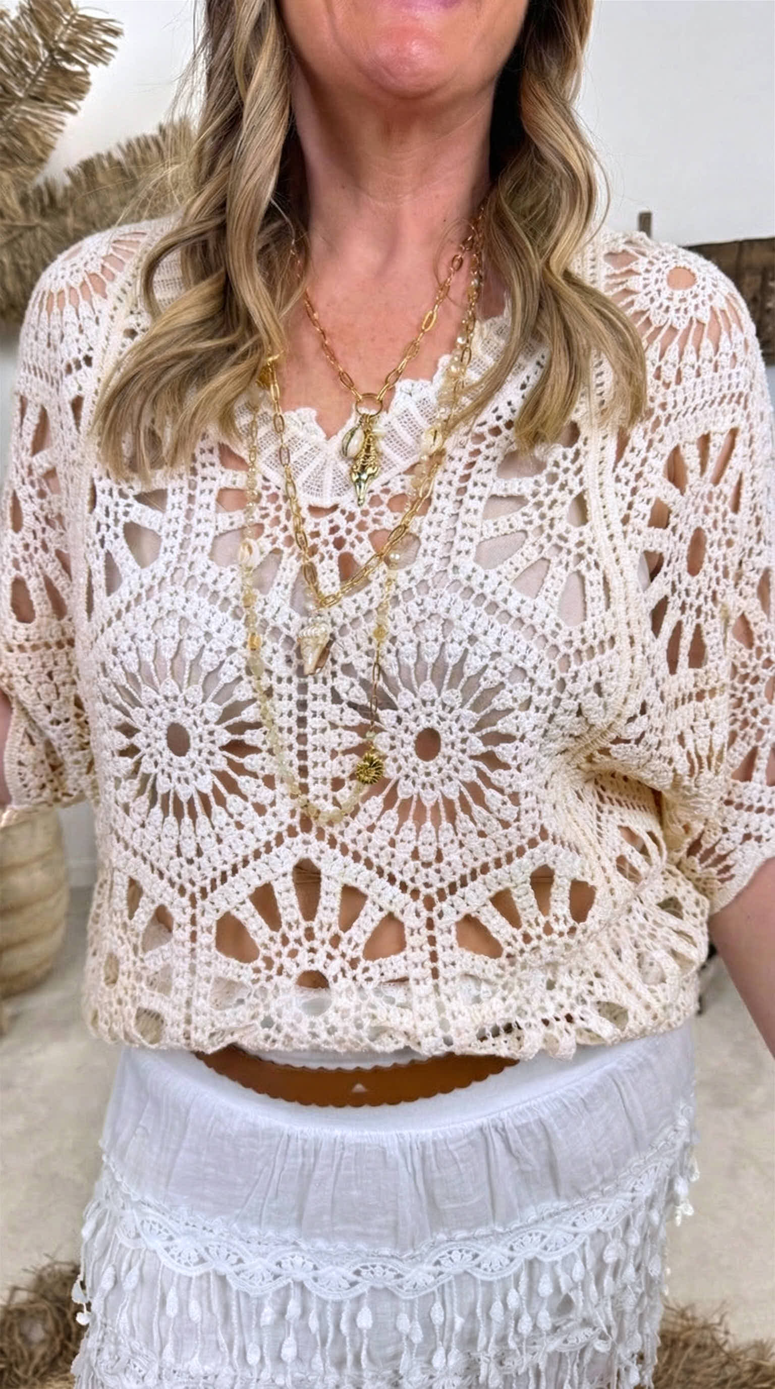Häkel-Shirt Summer Boho *Beige*
