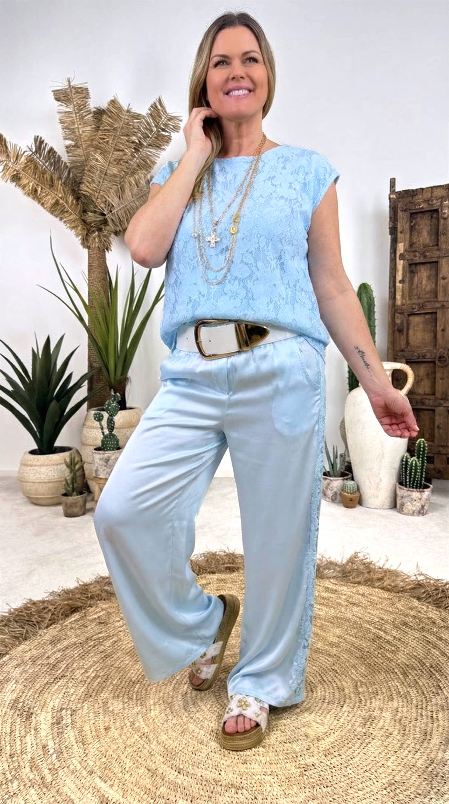 Seiden-Culotte Hose Pure Summer *Blau*