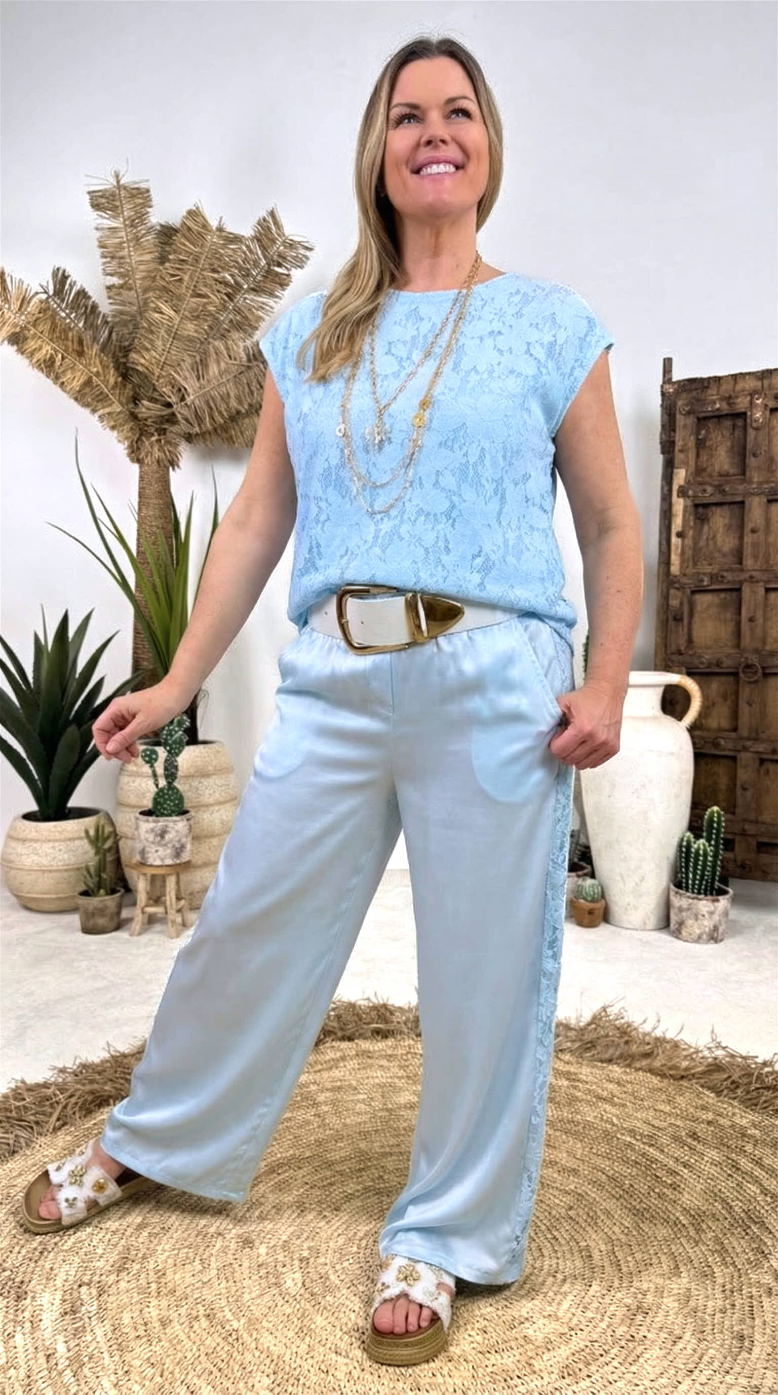 Seiden-Culotte Hose Pure Summer *Blau*