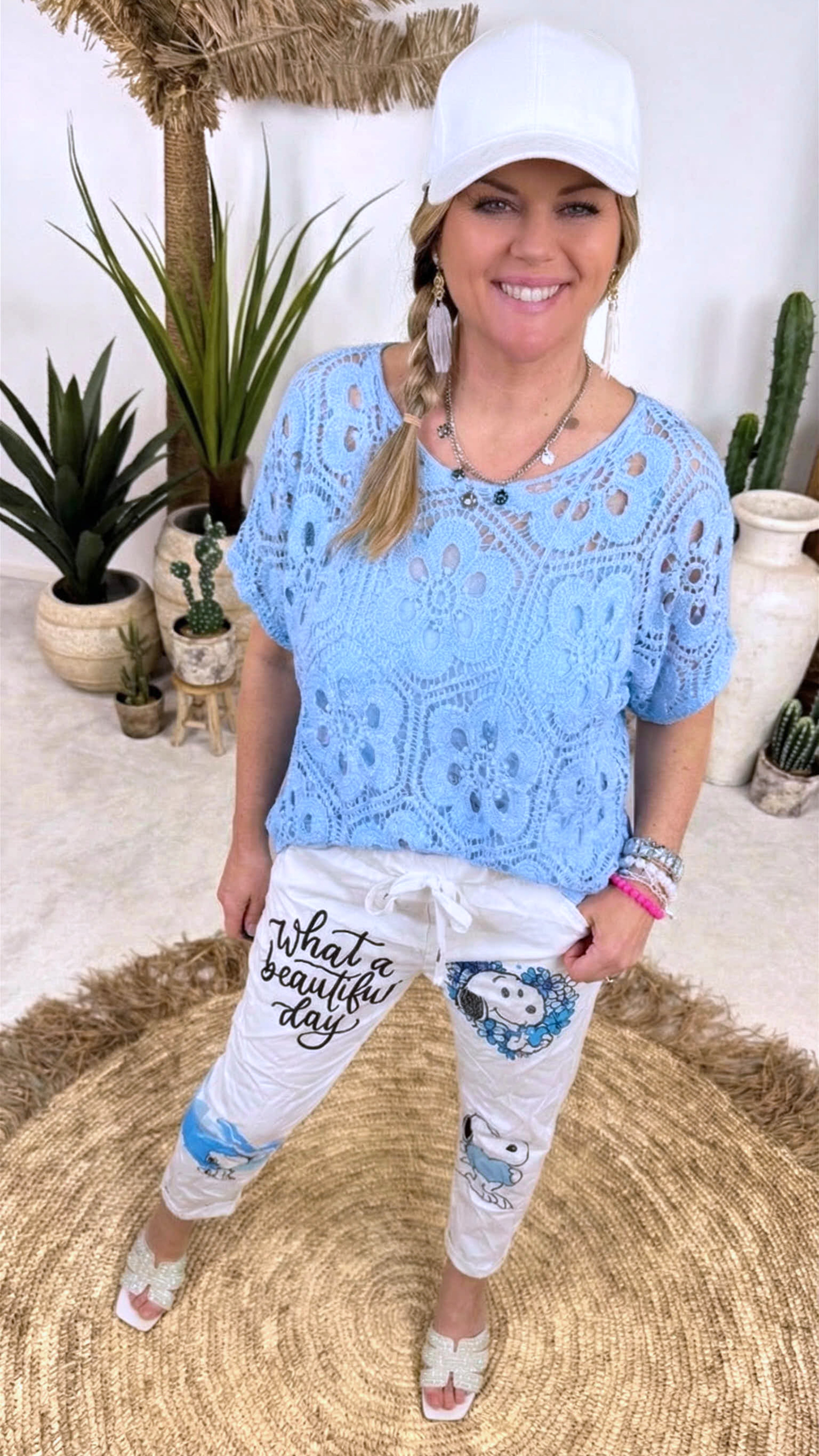 Häkelshirt Boho Magic *Blau*