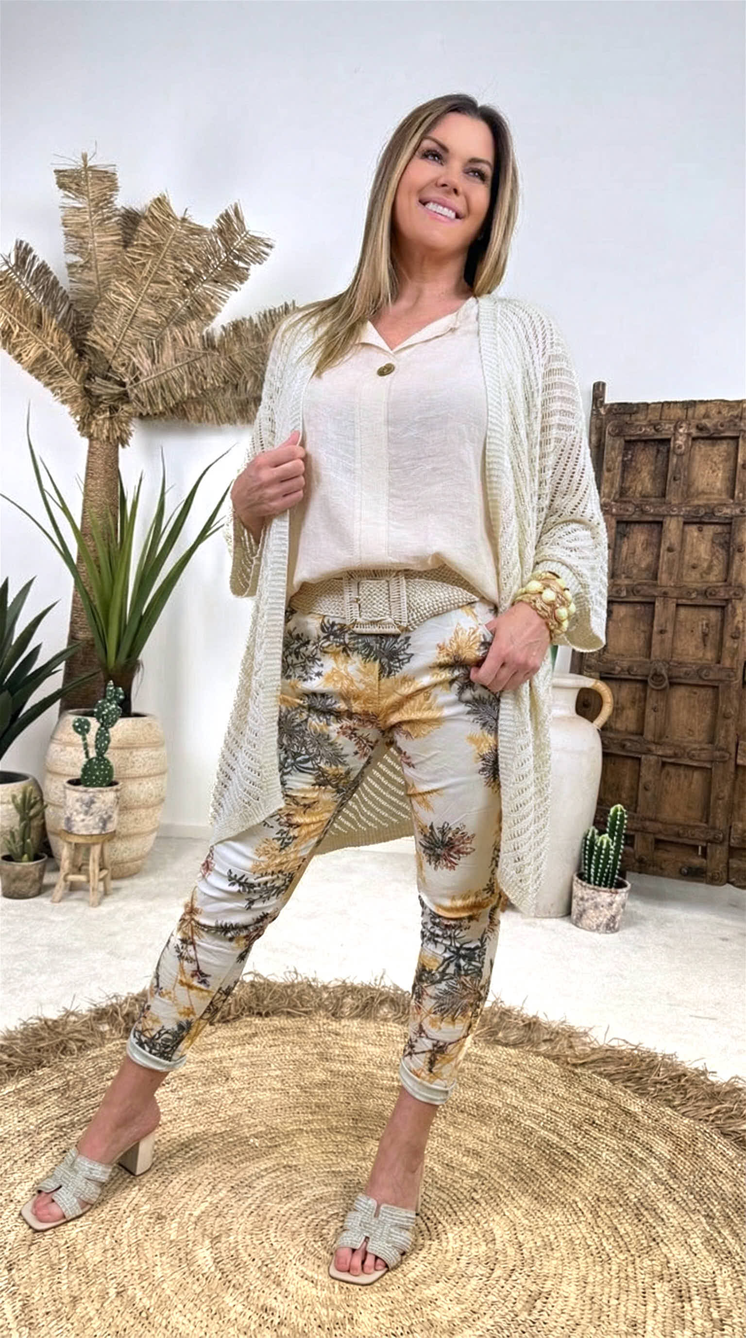 Netz Strickjacke Golden Hour *Beige*