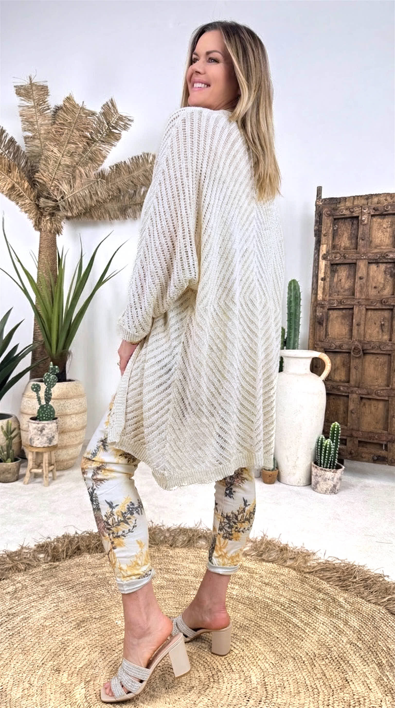 Netz Strickjacke Golden Hour *Beige*