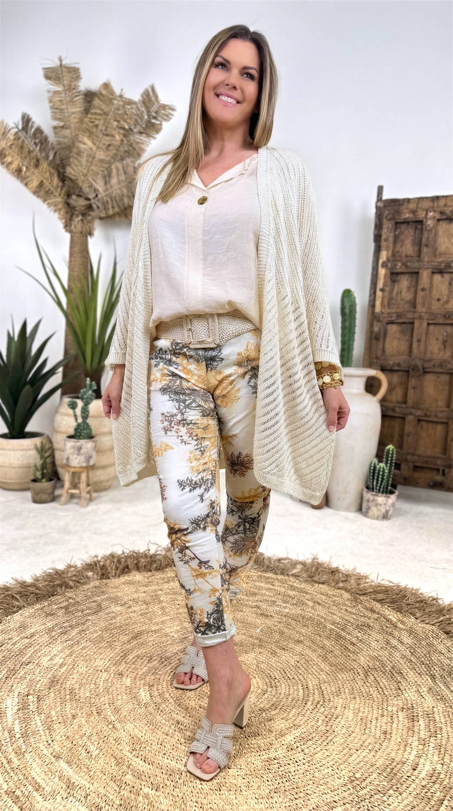 Netz Strickjacke Golden Hour *Vanille*