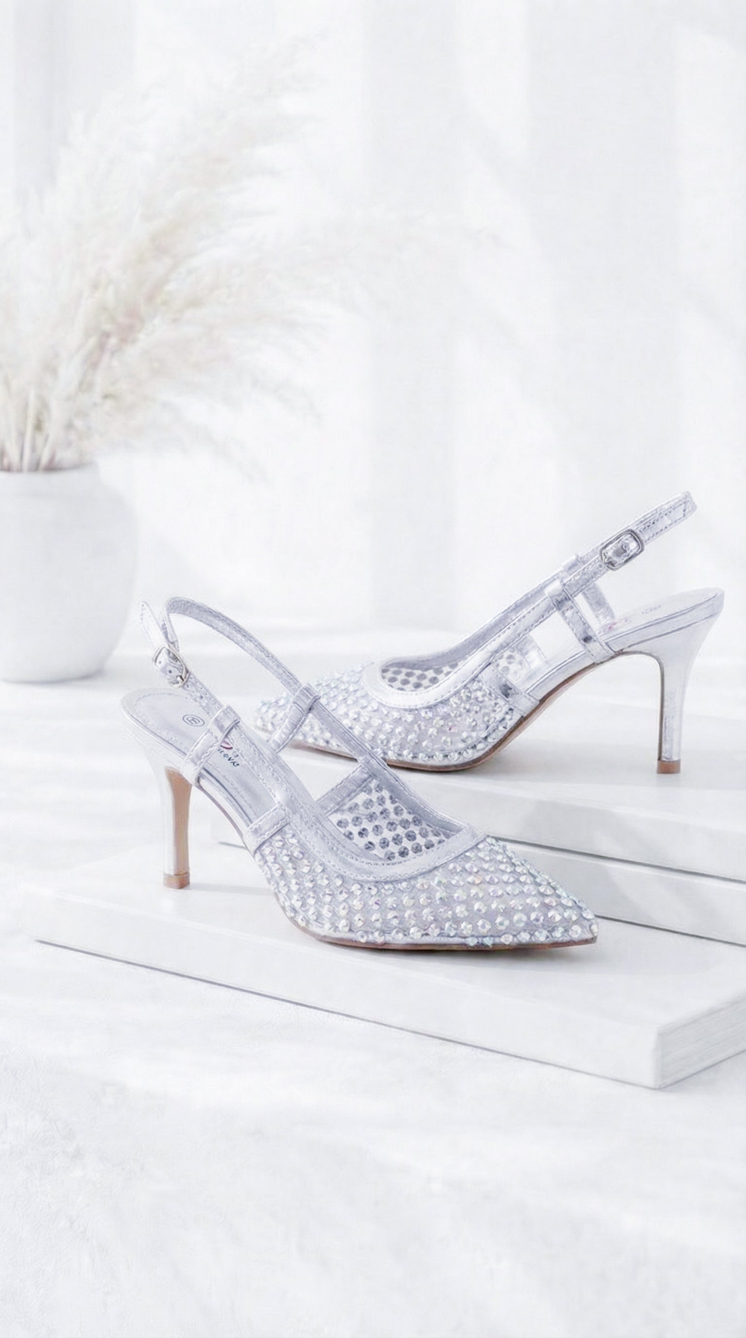 Absatzsandale Diamond Step *Silber*