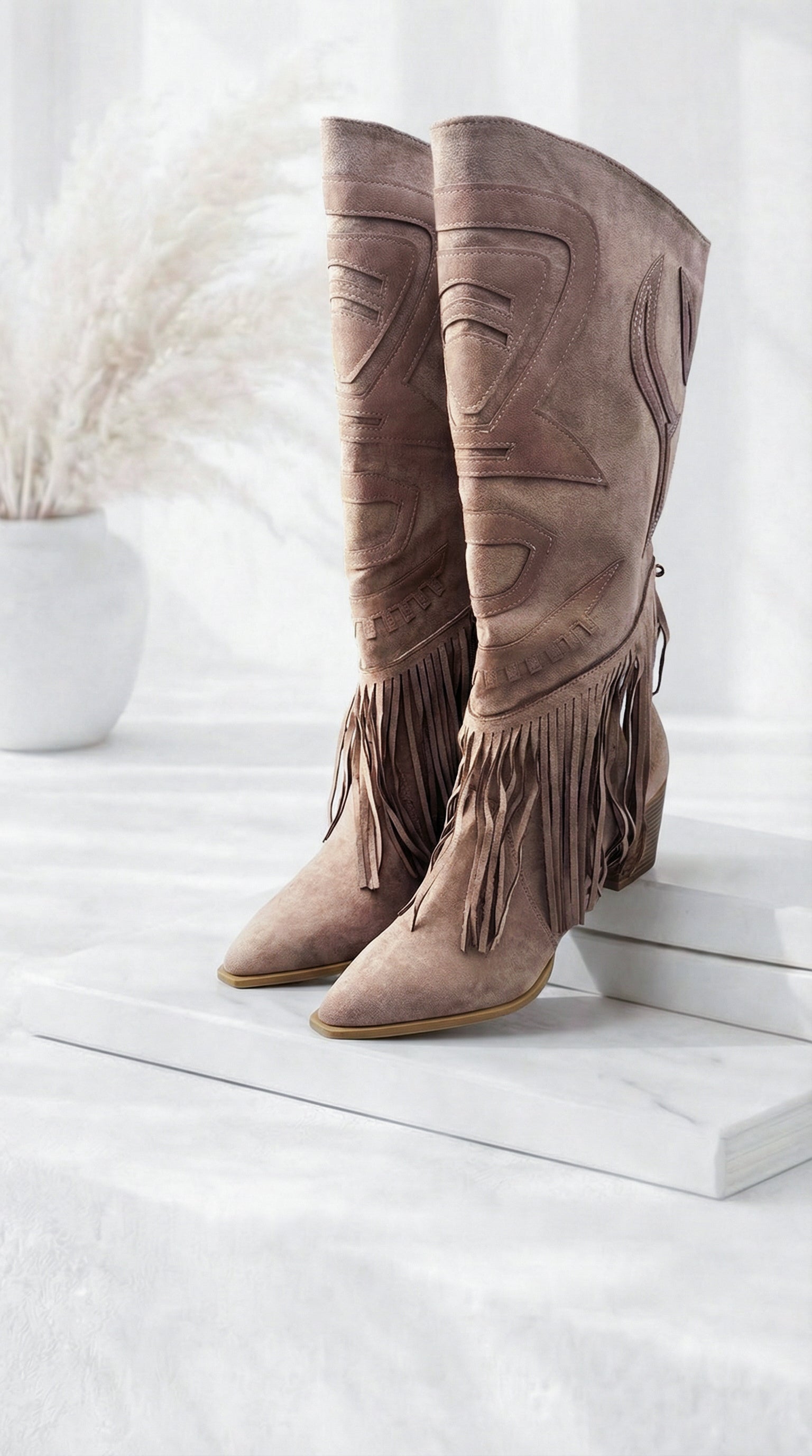 Stiefel Tribal Fringe *Beige*