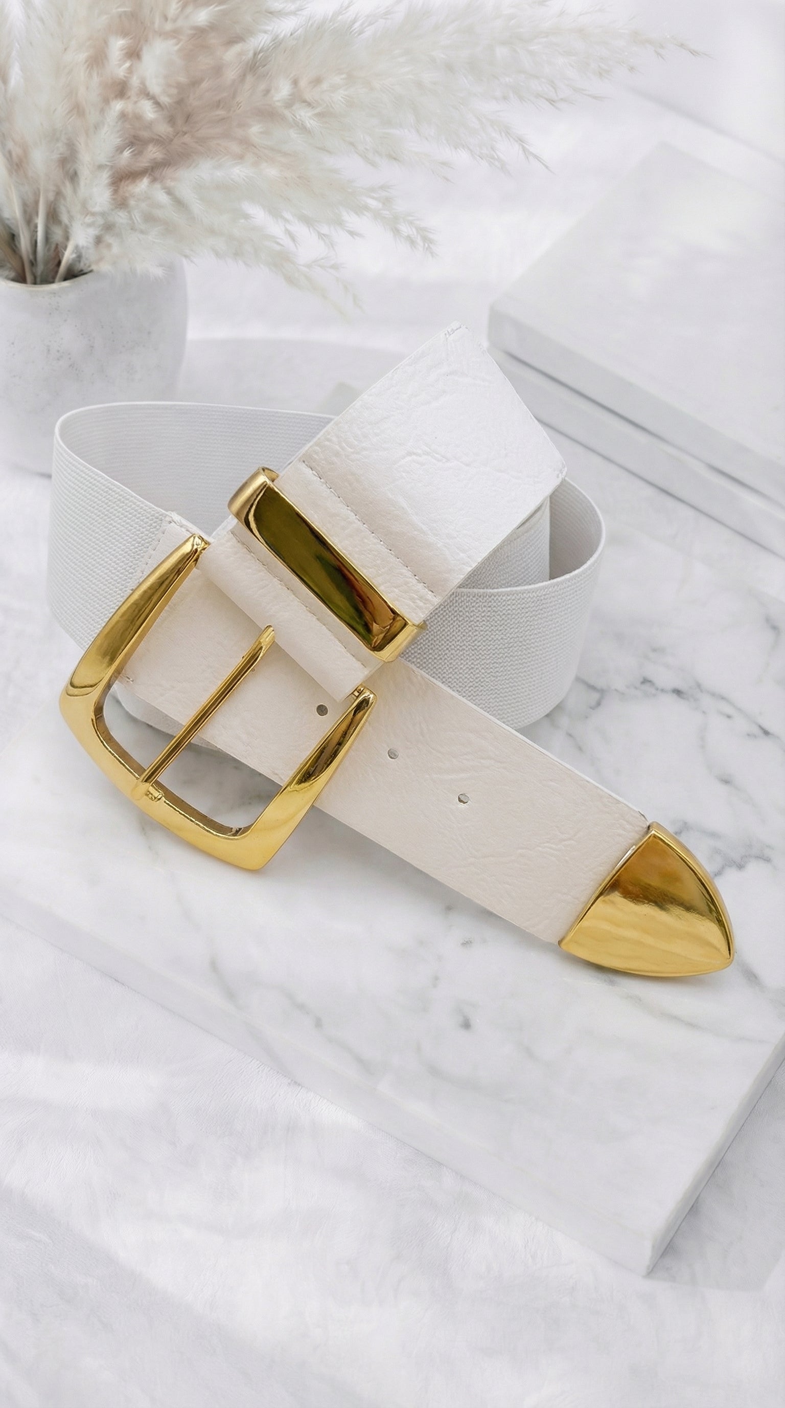 Gürtel Luxe Band *Weiß/Gold*