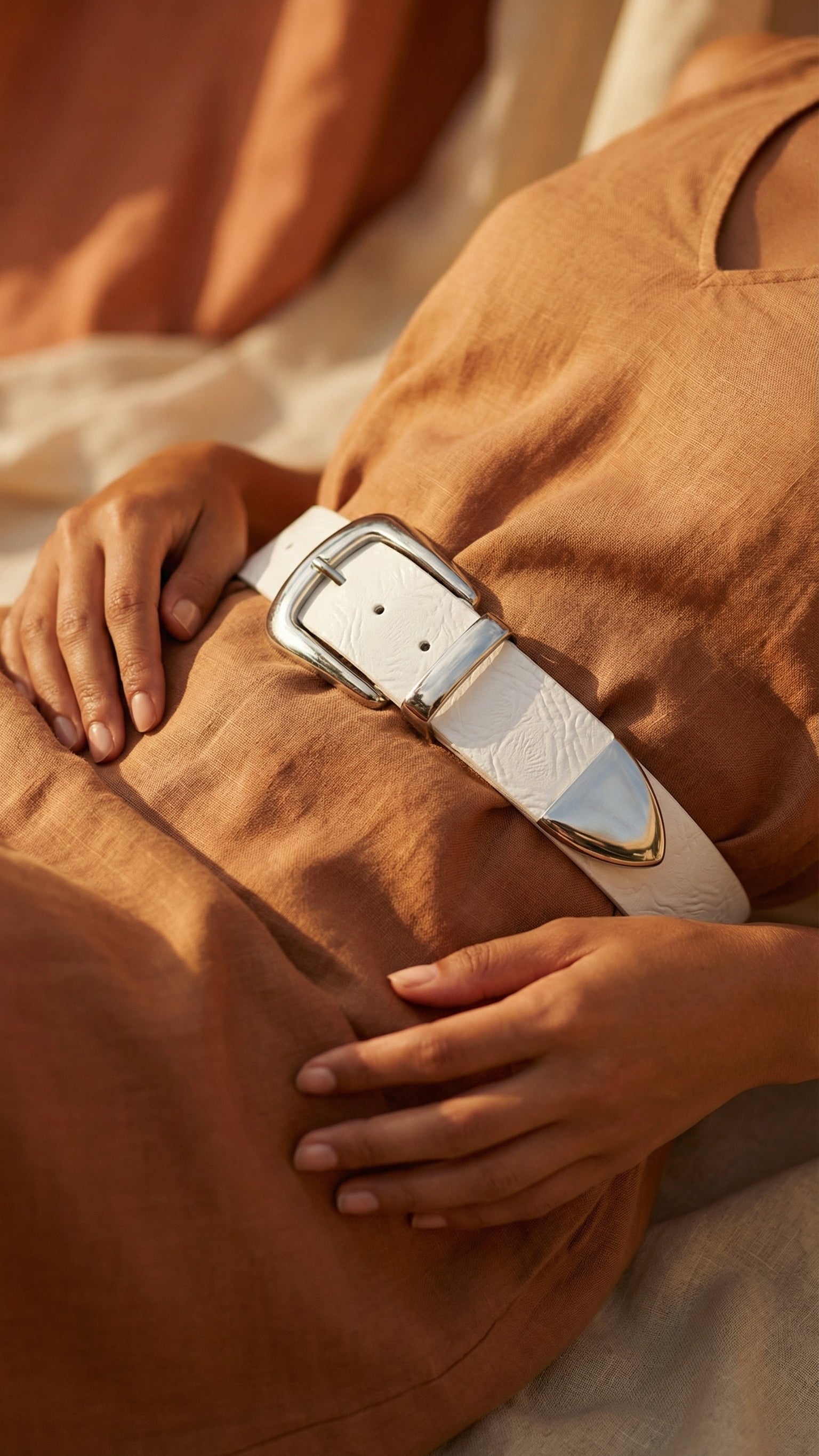 Gürtel Luxe Band *Weiß/Silber*