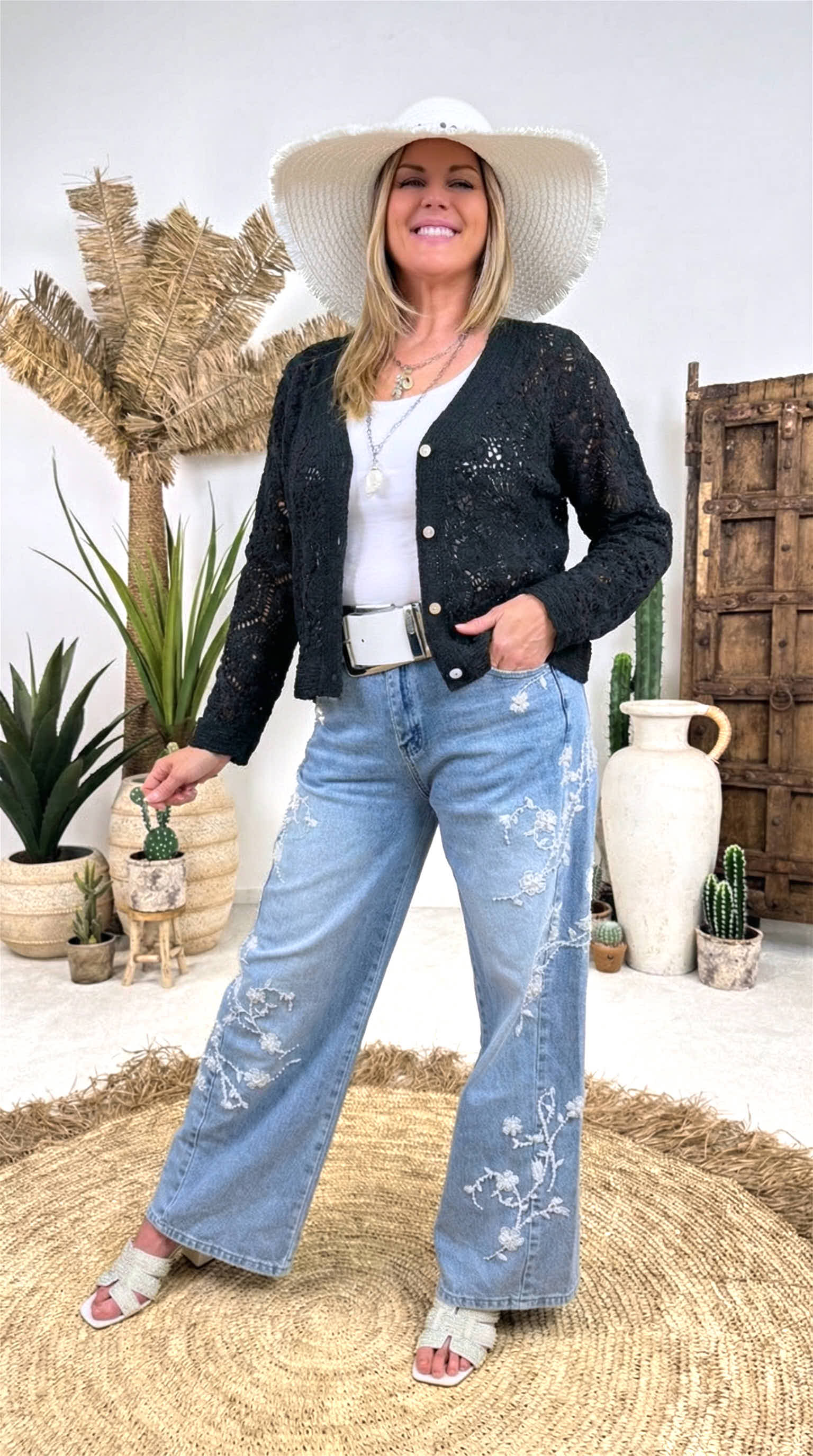 Häkel-Cardigan Ibiza Lace *Schwarz*