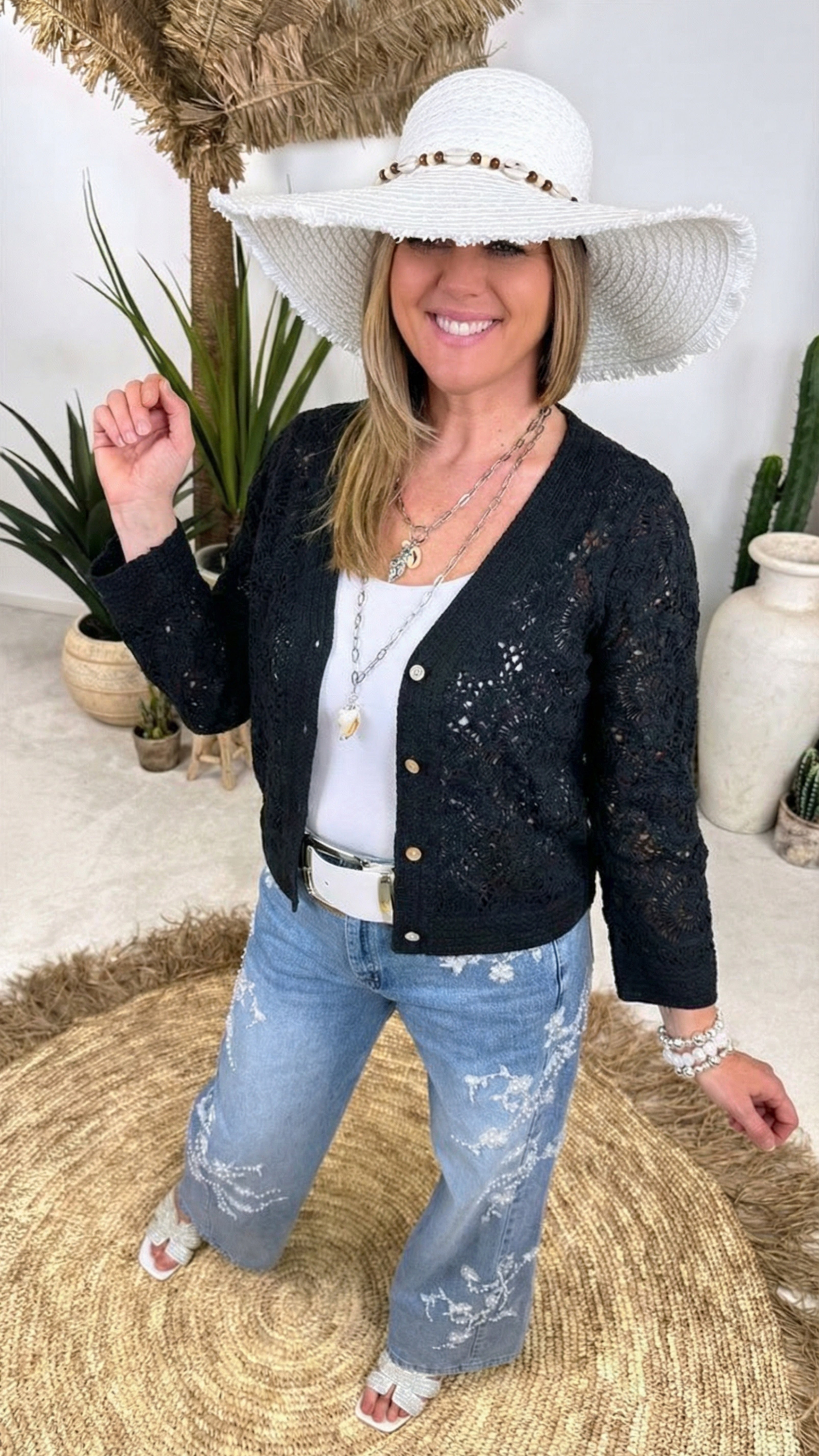 Häkel-Cardigan Ibiza Lace *Schwarz*