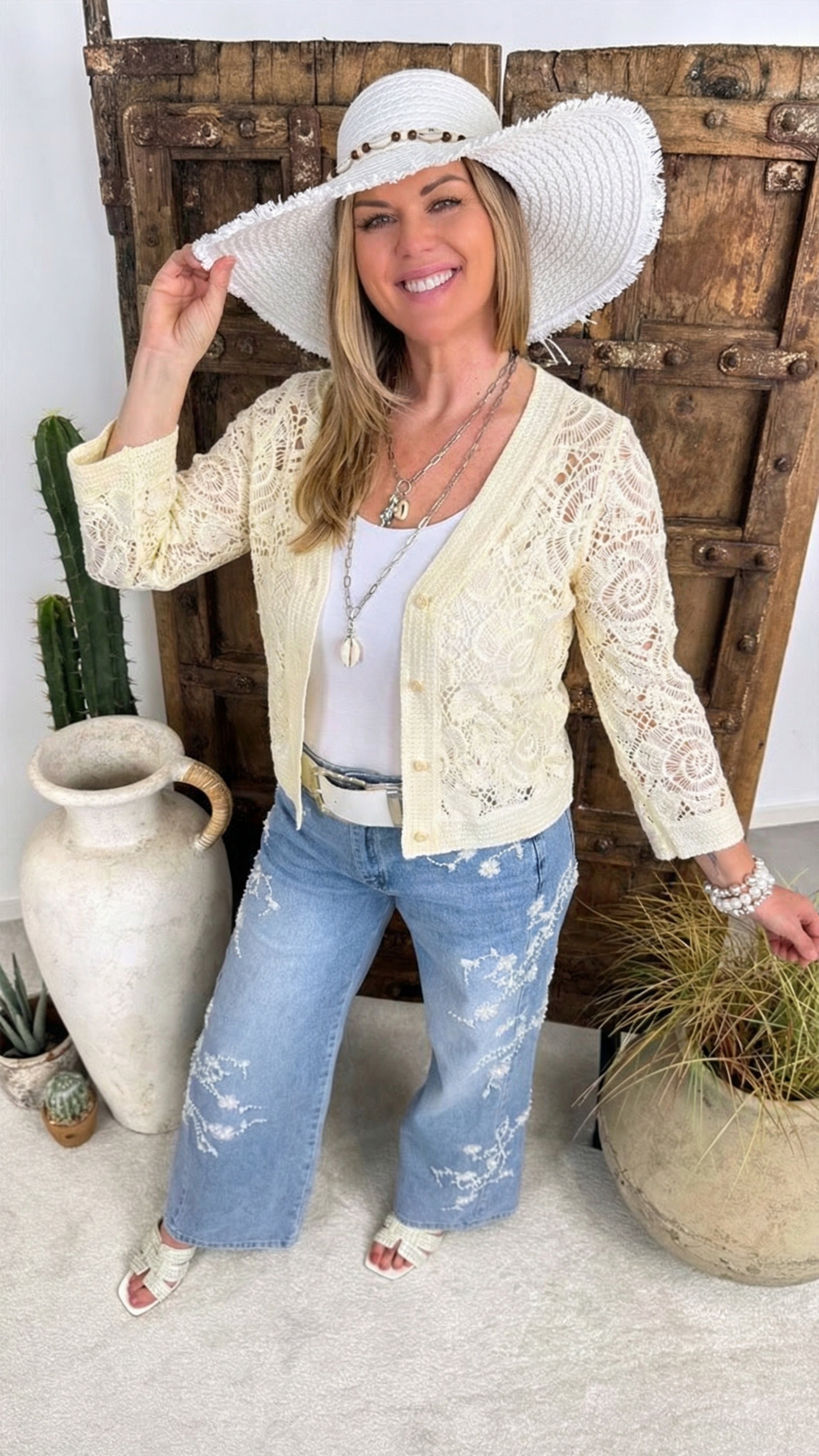 Häkel-Cardigan Ibiza Lace *Creme*