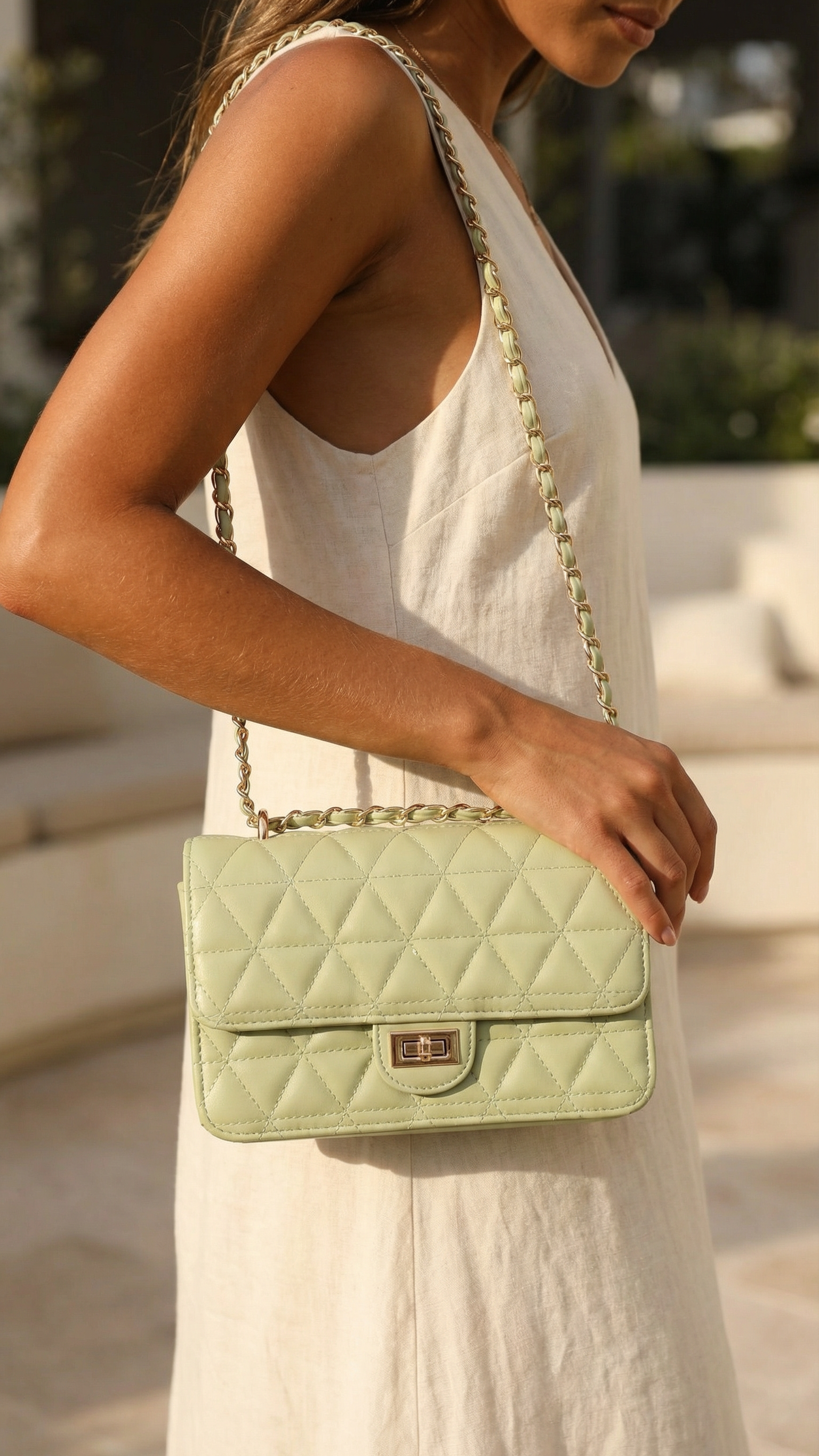 Kleine Tasche Elegant Quilted *Salbei*