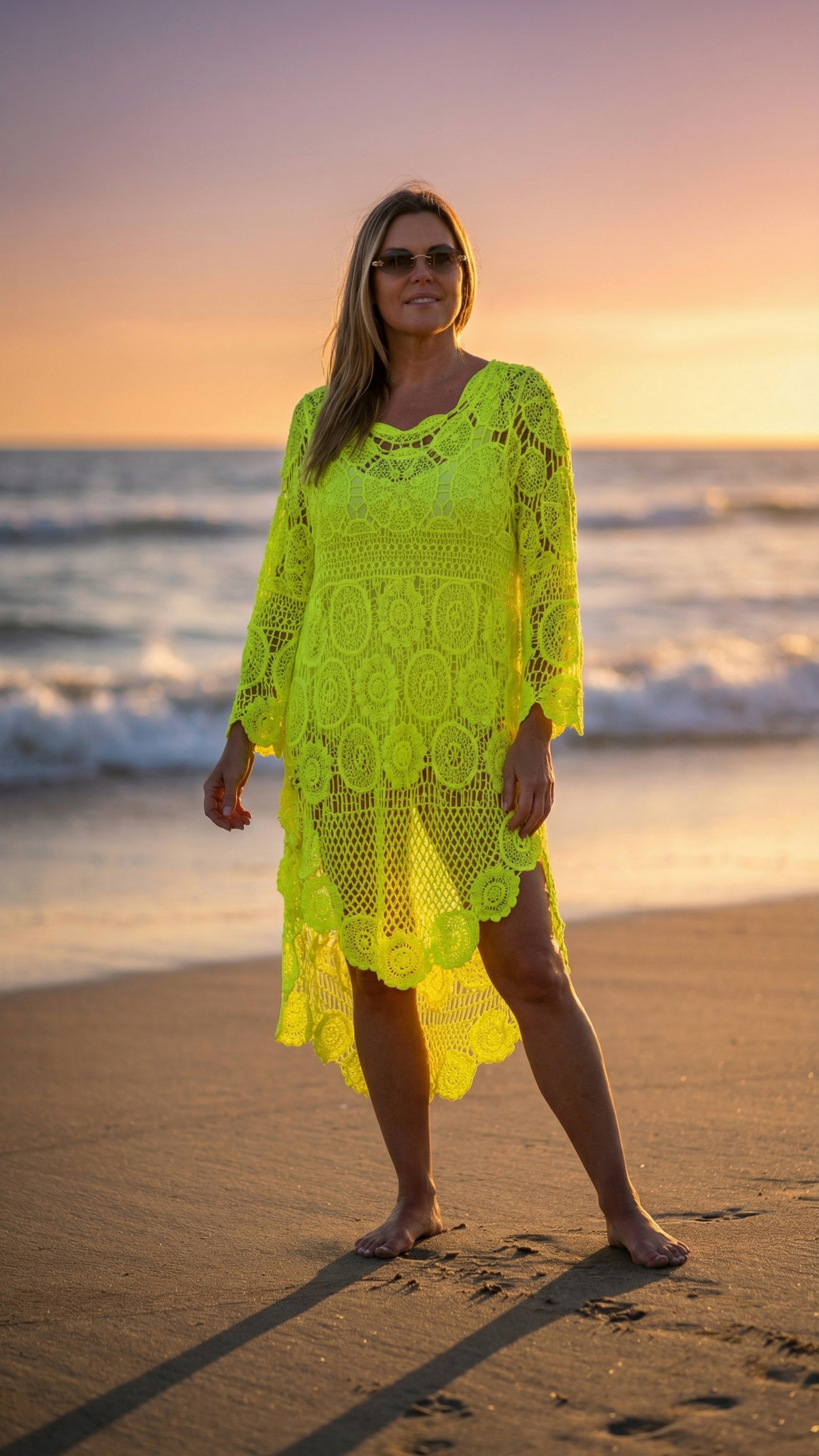 Häkelkleid Beach Goddess *Neon Gelb*